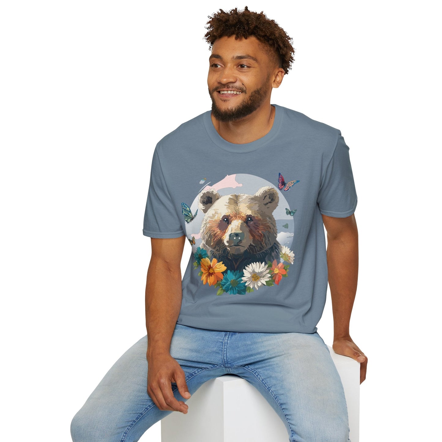 Bear T Shirt Unisex Gildan Softstyle Cotton Tee With Teddy Bear Design Lightweight Comfort