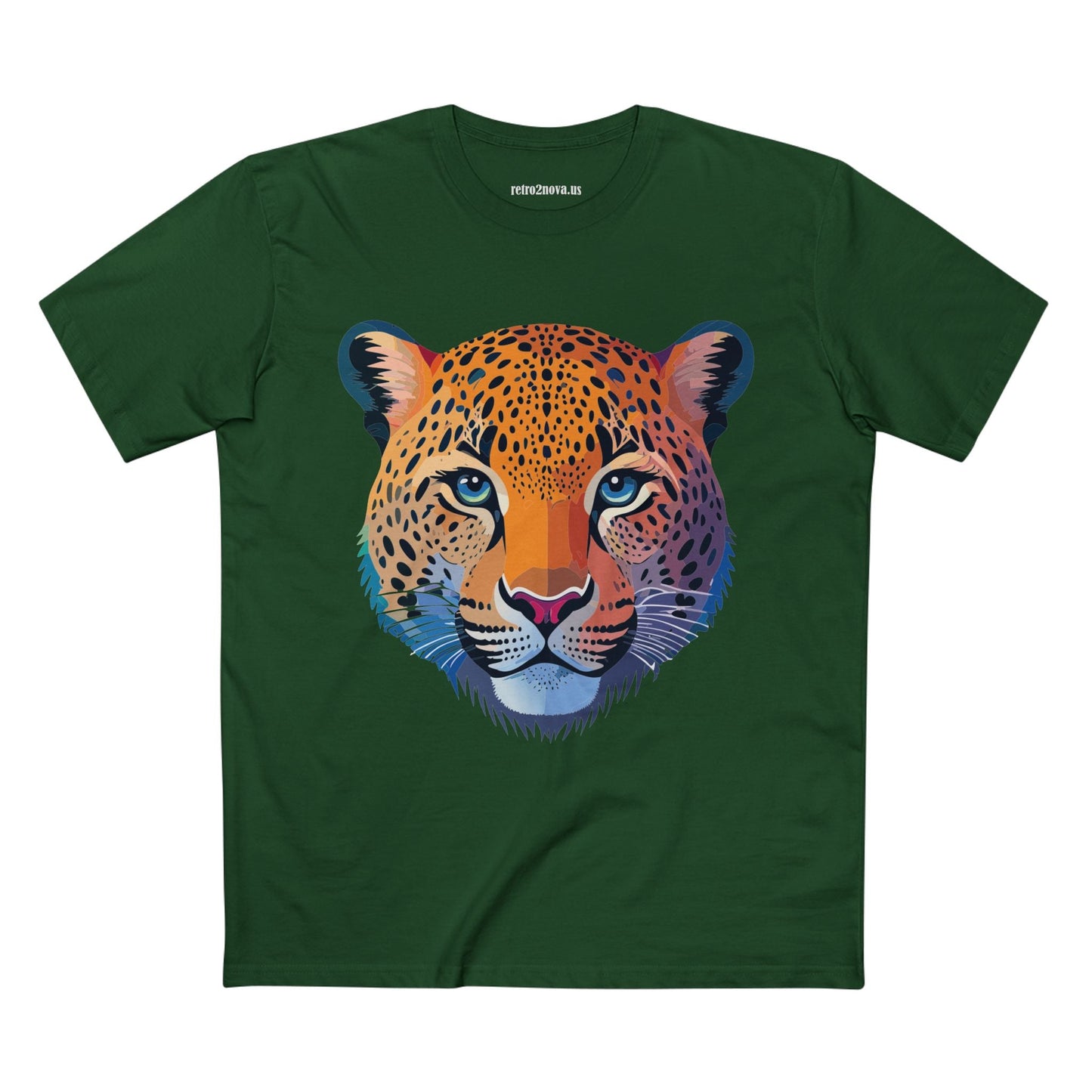 Unisex Cheetah Animal Shirt Premium Cotton Staple Tee With Original Art Design From Retro2Nova Collection