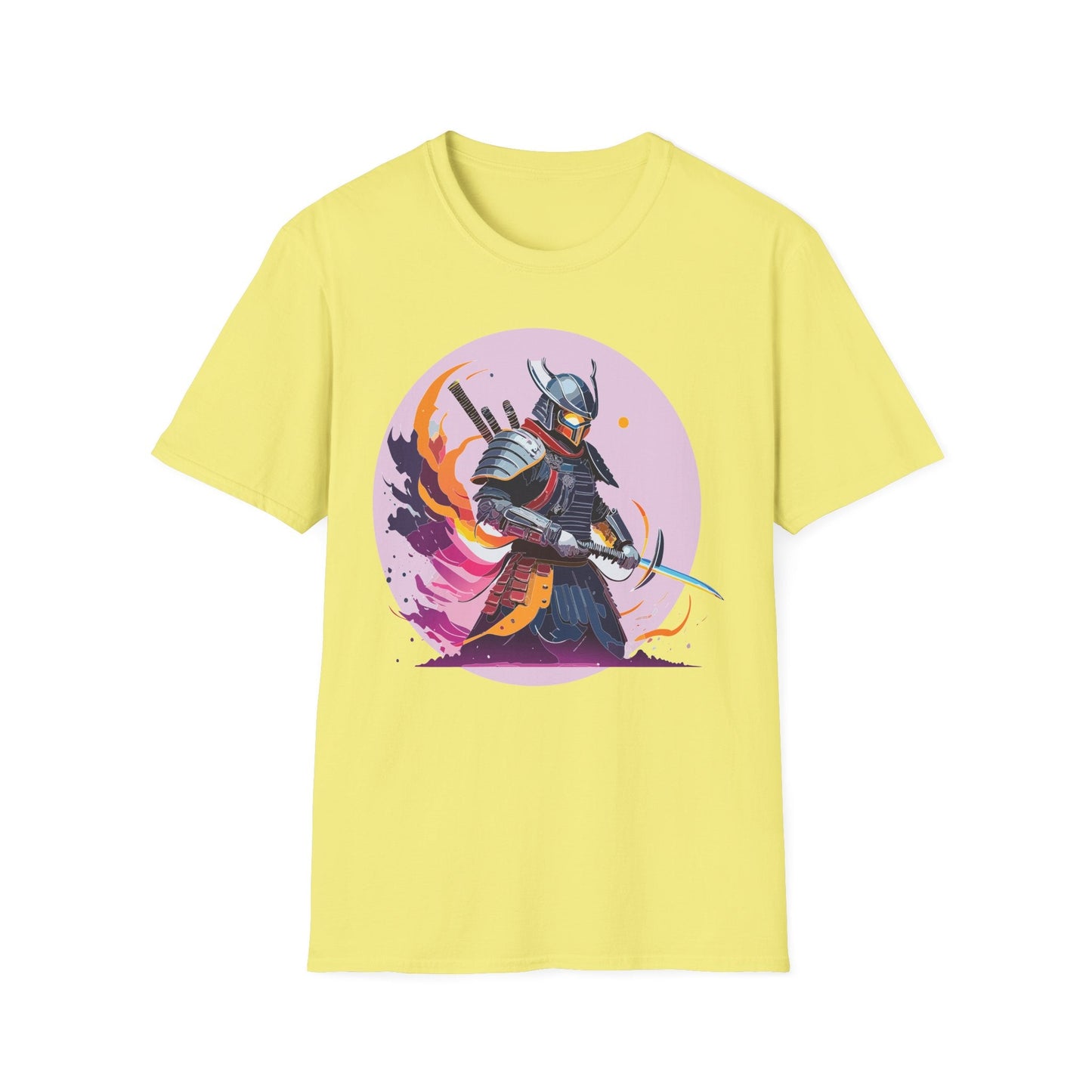 Samurai Shirt Unisex Short Sleeve Tee With Samurai Print Softstyle Gildan 64000 Ring Spun Cotton