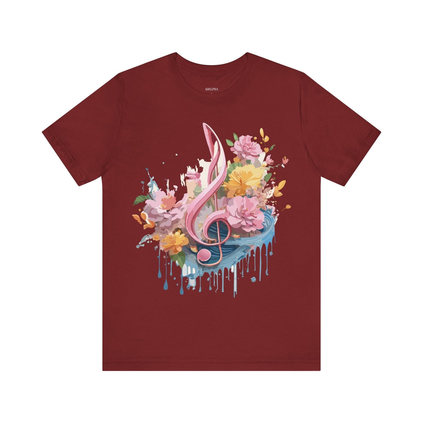 Music Graphic Unisex 100 Cotton Vintage Art with Musical Elements Tee 139