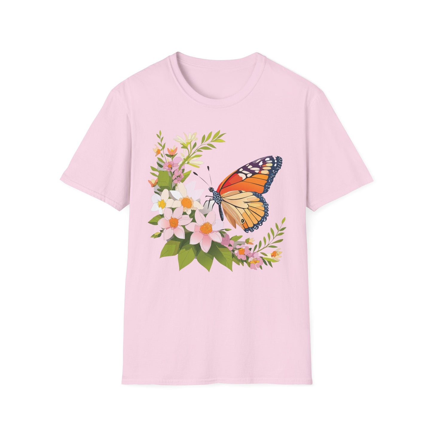 Monarch Butterfly T Shirt Unisex Softstyle Gildan 64000 100 Percent Cotton Tee Breathable