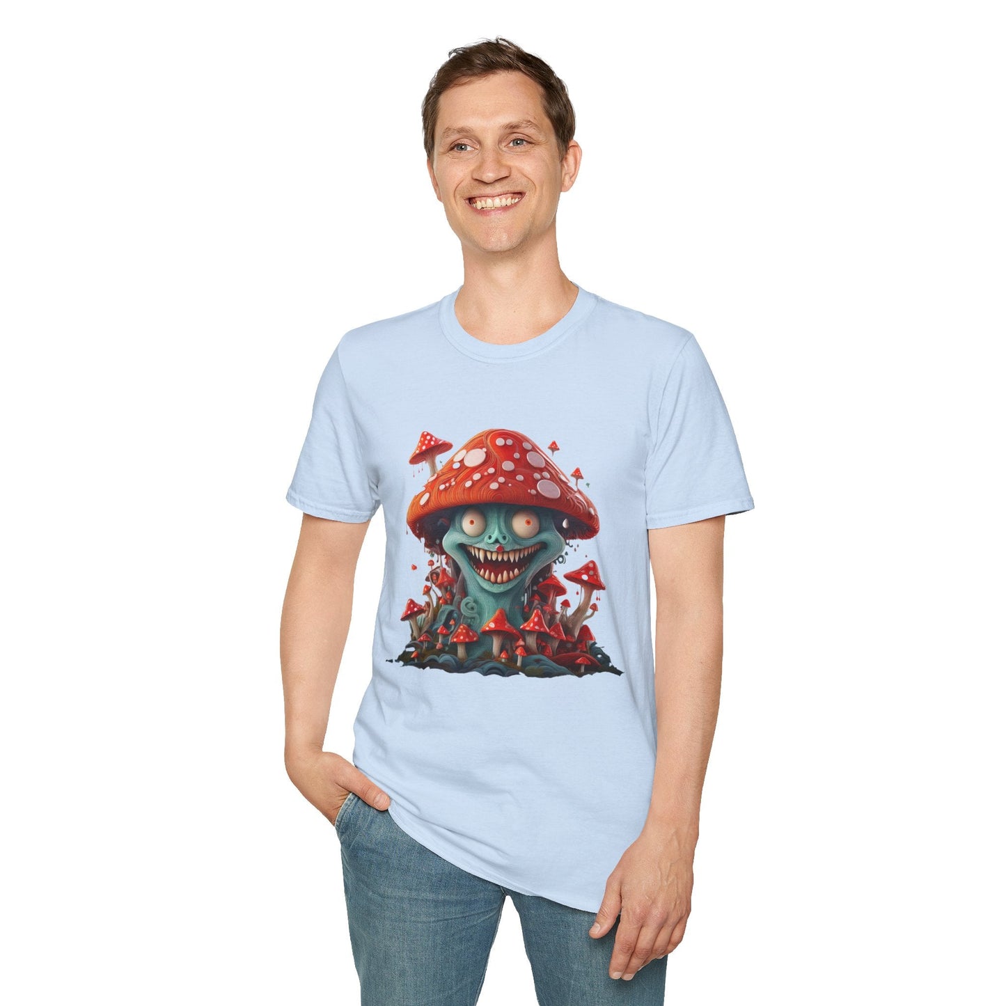 Mashroom Tee Shirt Unisex Softstyle Short Sleeve Tee With Funny Mashroom Artwork