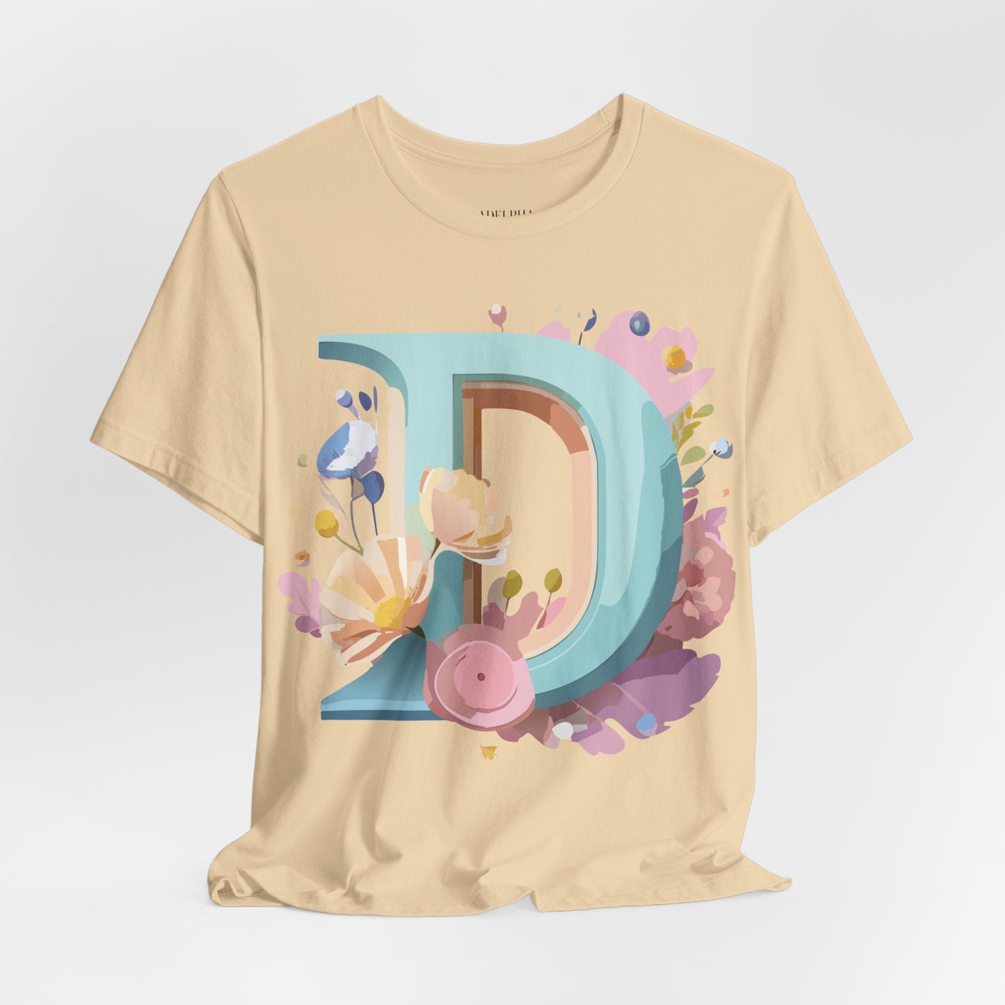 Letter D Shirt Graphic Tee Unisex Vintage Inspired Art Design Adelpha Premium Collection