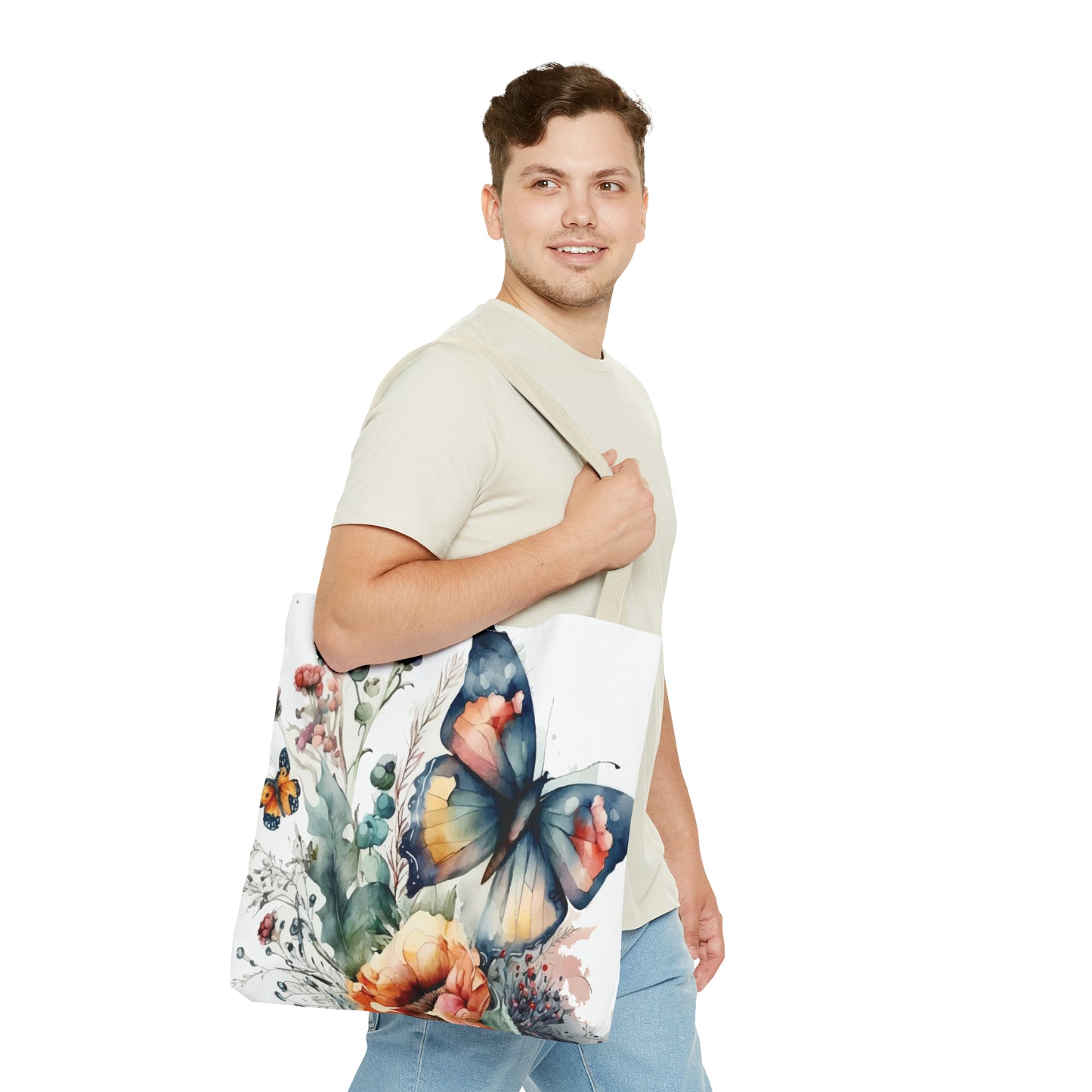 Canvas Bag with Butterfly Prints