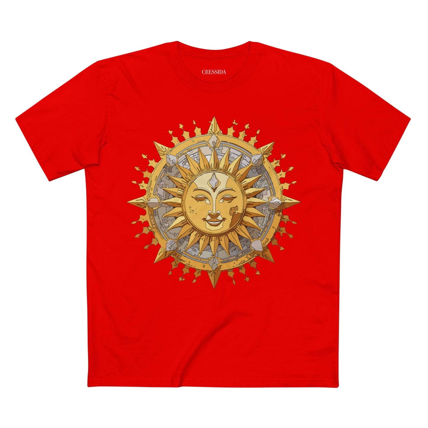 Gold Sun Graphic Unisex 100 Cotton T-Shirt with Golden Art Design 15