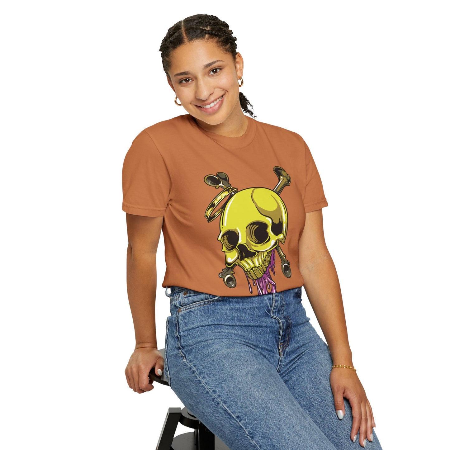 Unisex Cotton Tee Shirt with Skull