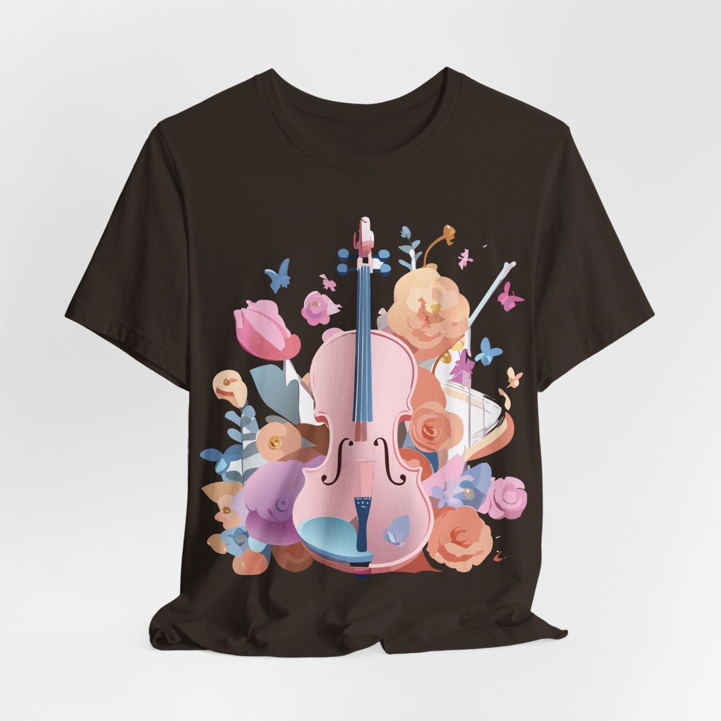 Music Graphic Unisex 100 Cotton Vintage Art with Musical Elements Tee 9