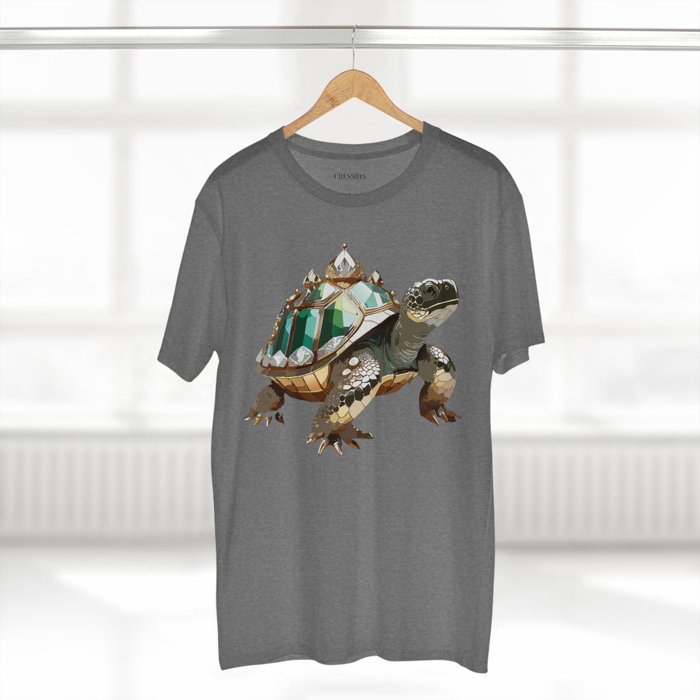 Turtle Graphic Unisex 100 Cotton Tee With Unique Animal Golden Medallion Art Design 32