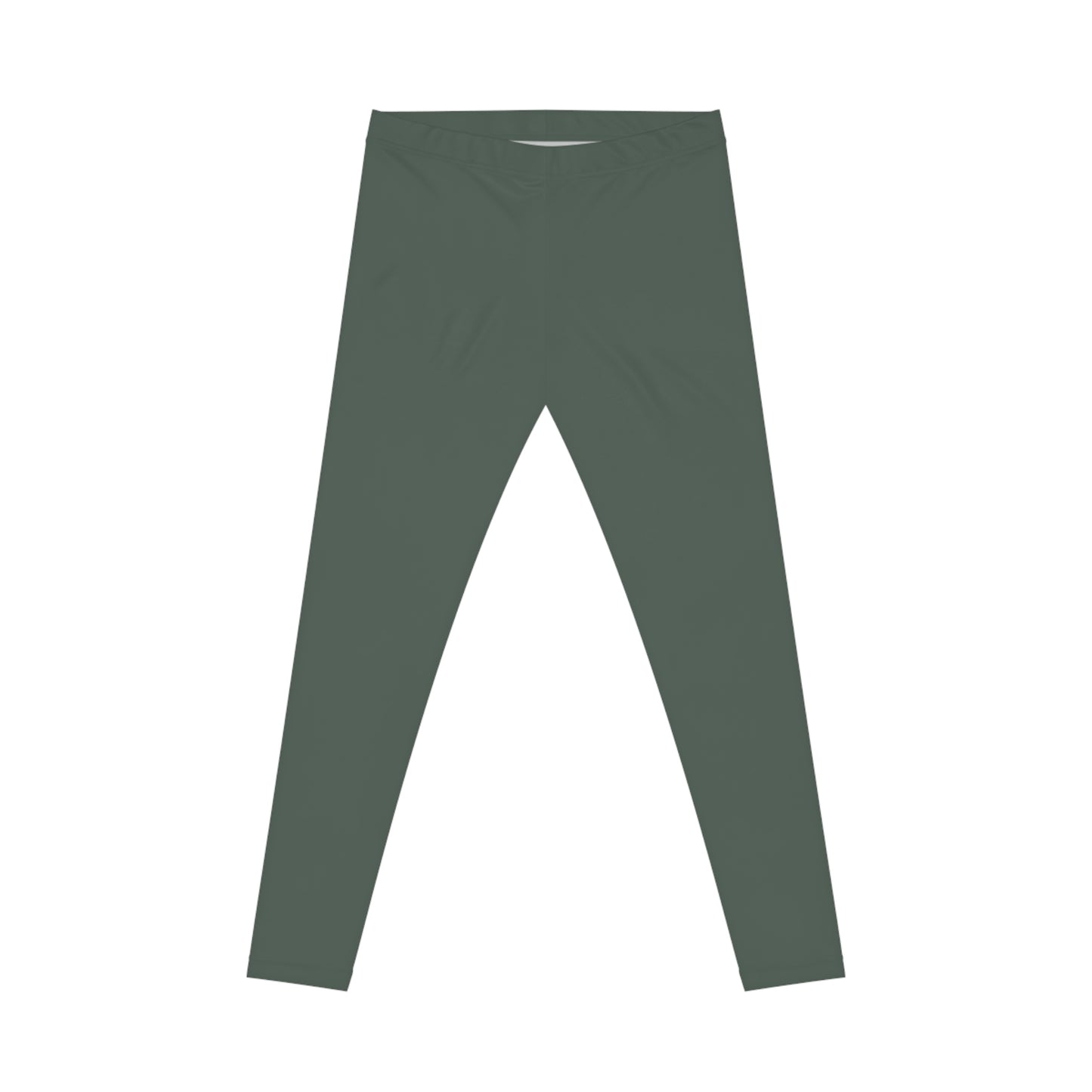 Dark Grey Olive Color Women's Poly-Span Casual Leggings XS-2XL