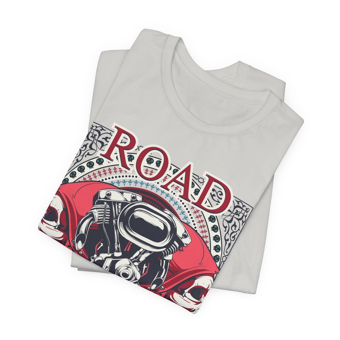Dark Road Motorcycle Helmet Skull Tee Biker graphic t-shirt G-1
