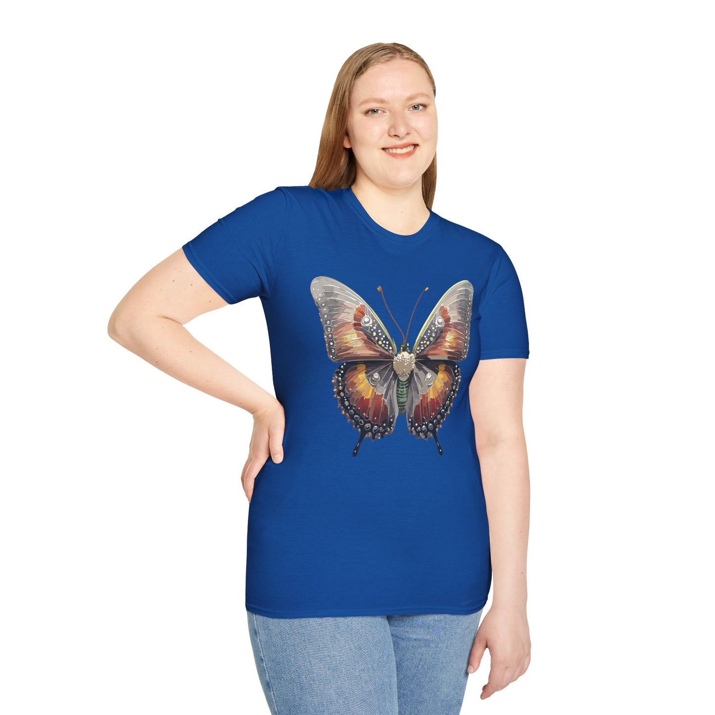 Butterfly Shirt Unisex Lightweight 100 Cotton Gildan Softstyle 64000 Tee Monarch Butterfly Design