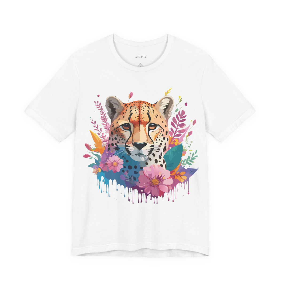 Cheetah Graphic Unisex Cotton Bella+Canvas Tee with Art Animal Design e10