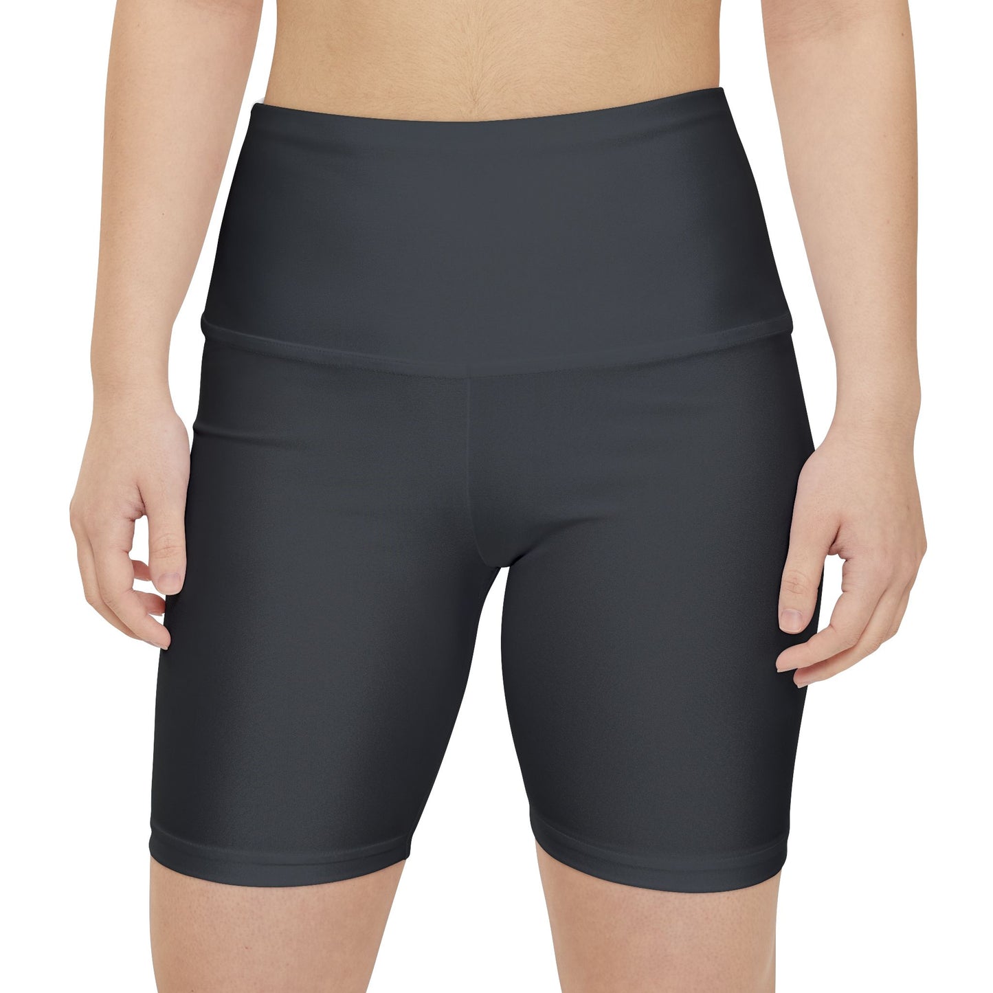 Gunmetal Women's High-Waist Workout Shorts — Comfortable Athletic Biker Shorts for Gym & Yoga