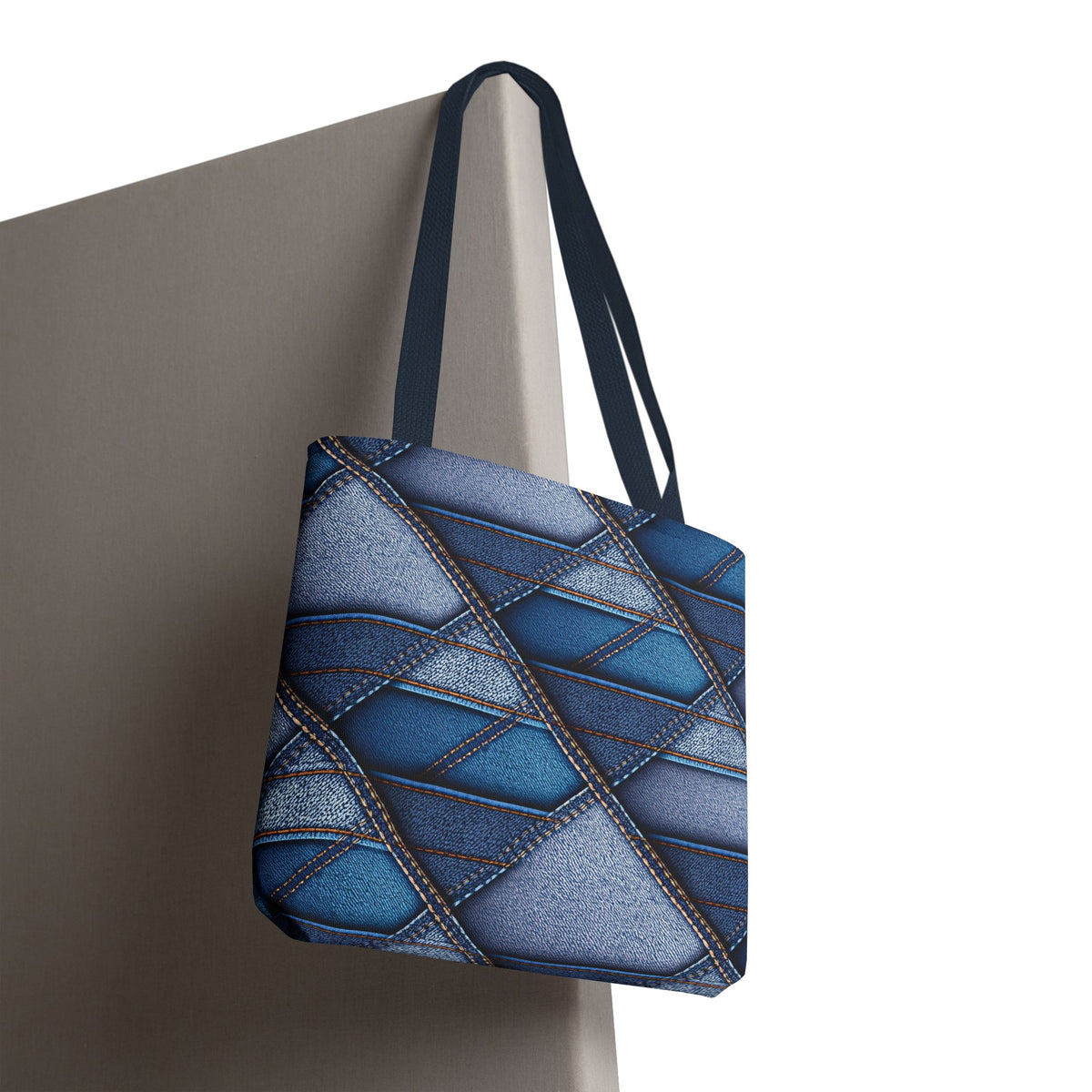 Denim Fabric Imitation Print Unisex Canvas Bag Poly Spun 3 Sizes Tote Bag 100