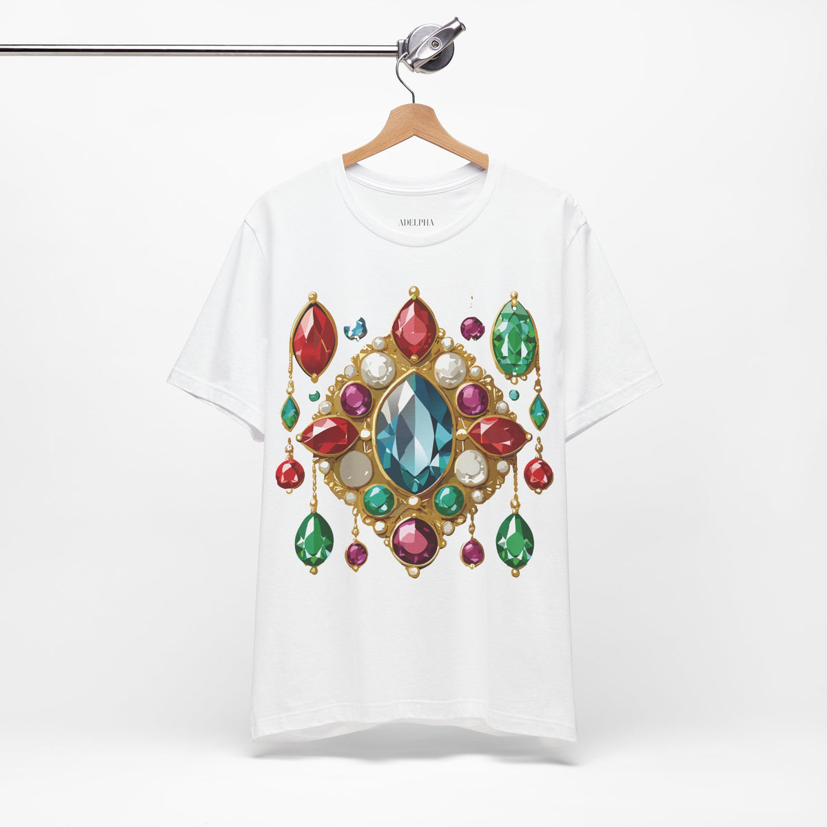 Jewelry Graphic Unisex Cotton Bella+Canvas Tee with Art Design n129