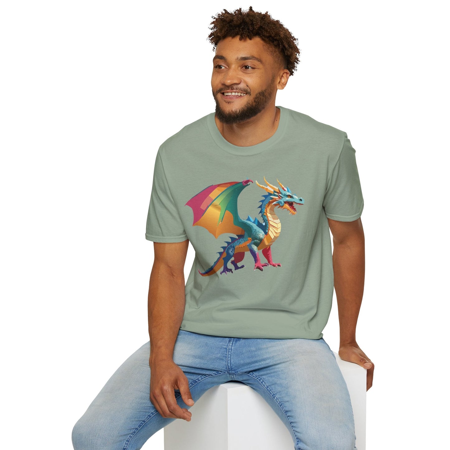 Dragon T Shirt Unisex Dragon Shirt Animal Design Tee Softstyle 100 Percent Ring Spun Cotton