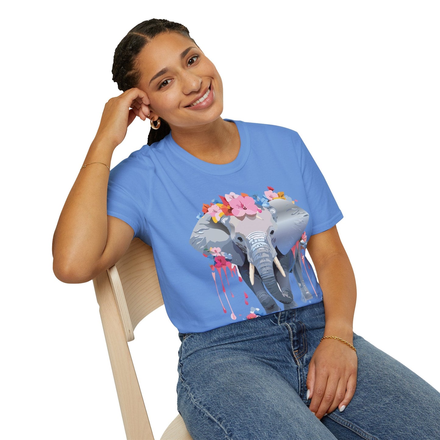 Elephant Graphic T Shirt Unisex Animals Tee Softstyle 64000 Gildan Comfort Breathable