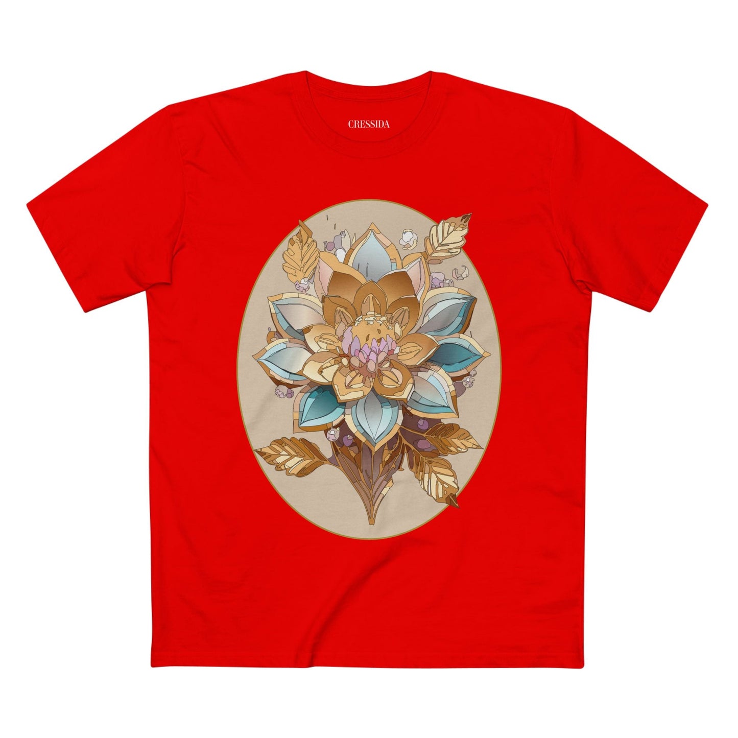 Floral Graphic T-Shirt Unisex 100 Cotton Art Design with Antique Flowers Tee 26
