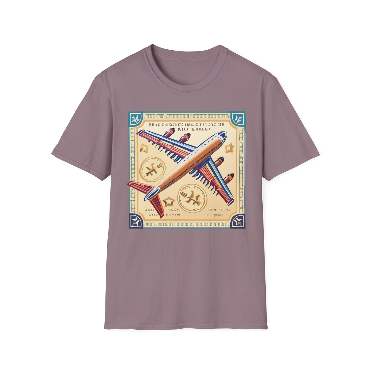 Aviator Vintage Plane T-Shirt — Retro Travel Aircraft Design Travel Post Graphic Design Unisex 100 Cotton Gildan T-Shirt