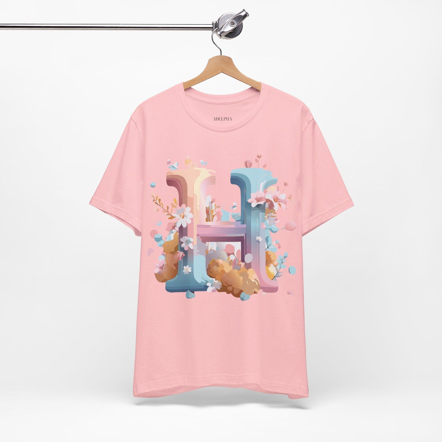 Letter H Graphic T Shirt Unisex Jersey Short Sleeve Tee By Adelpha Vintage Artwork