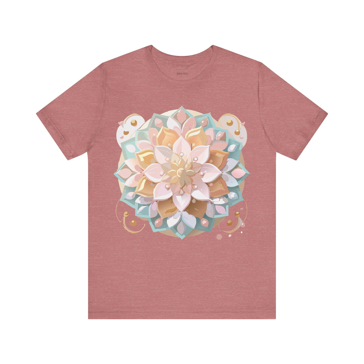 Mandala Graphic Unisex Cotton Bella+Canvas Tee with Floral Art Design d19