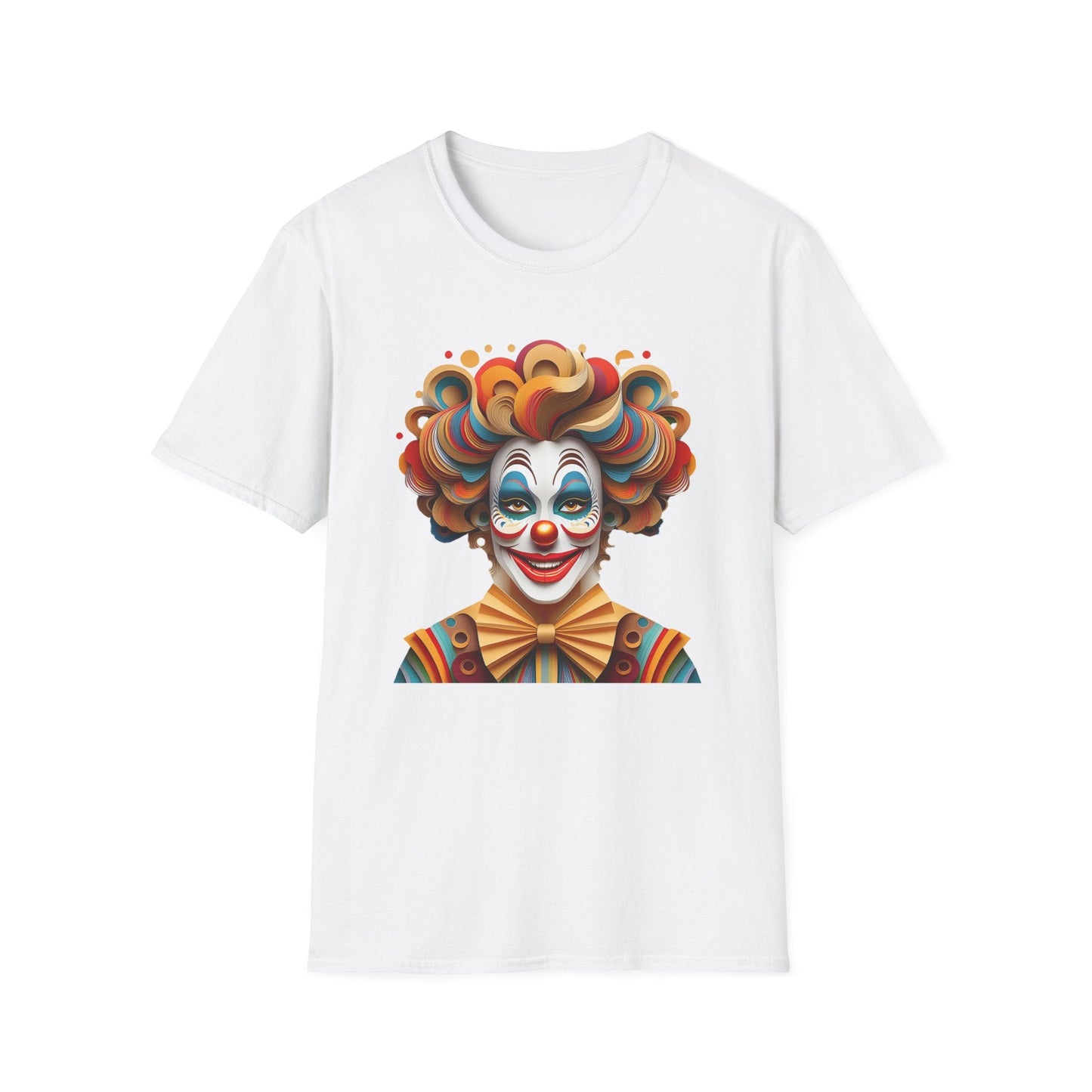 Unisex Clown Shirt Funny Man Circus Tee Short Sleeve Gildan Softstyle 64000 Cotton