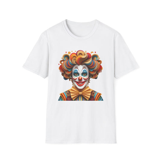 Unisex Clown Shirt Funny Man Circus Tee Short Sleeve Gildan Softstyle 64000 Cotton