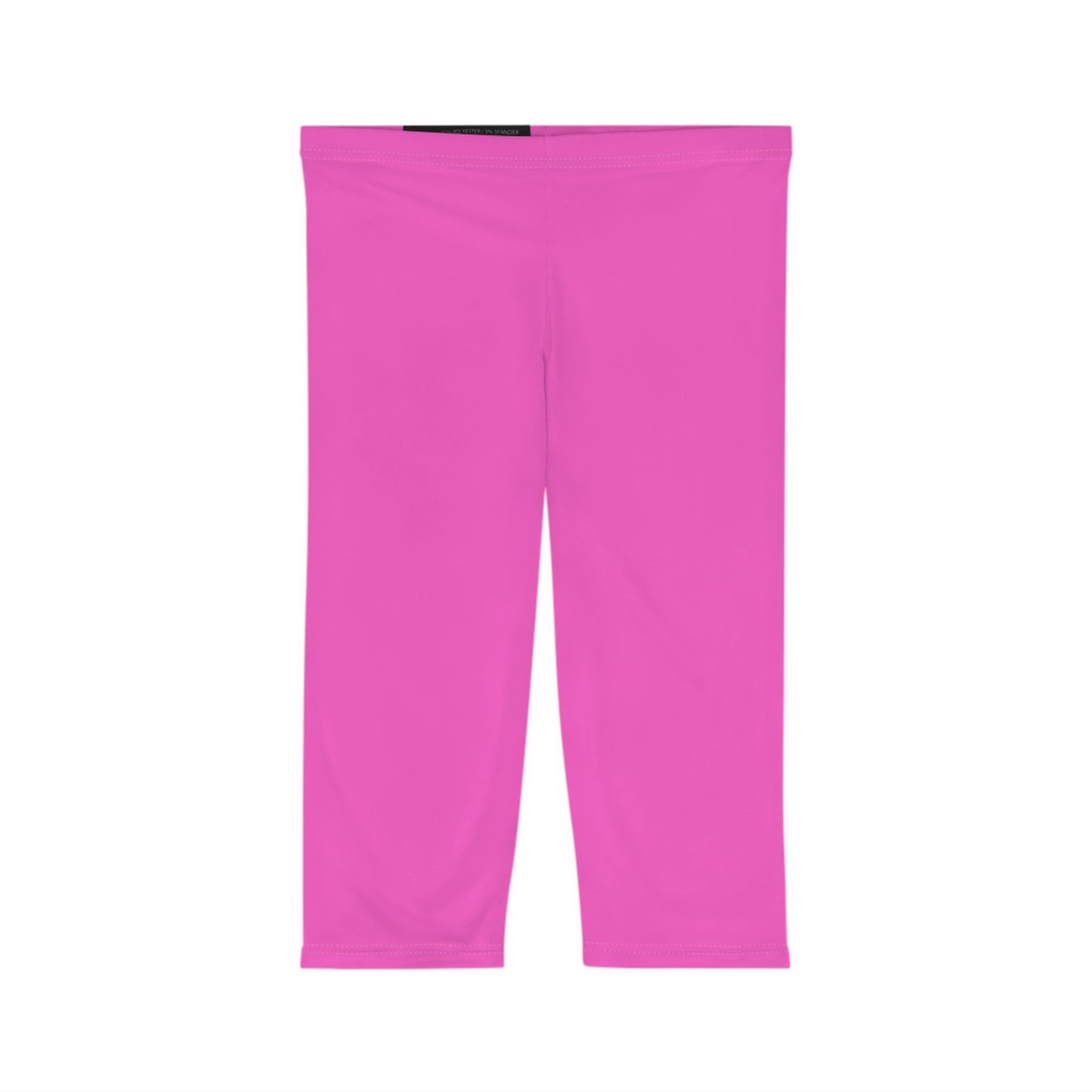 Bubblegum Fizz Pink Color Women's Brushed Suede Poly Span Casual Capri Leggings XS-2XL