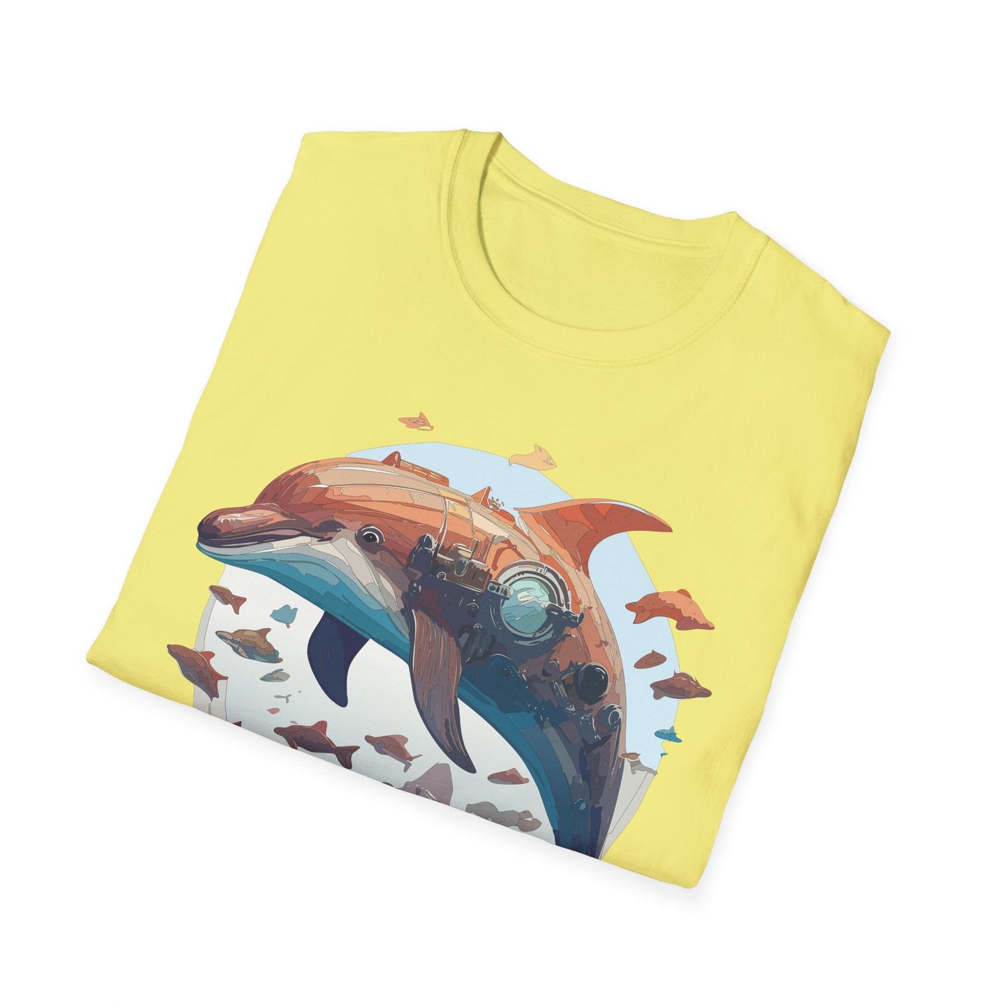 Unisex Dolphin Shirt Softstyle Tee Gildan 64000 Ring Spun Cotton Animal Graphic Design
