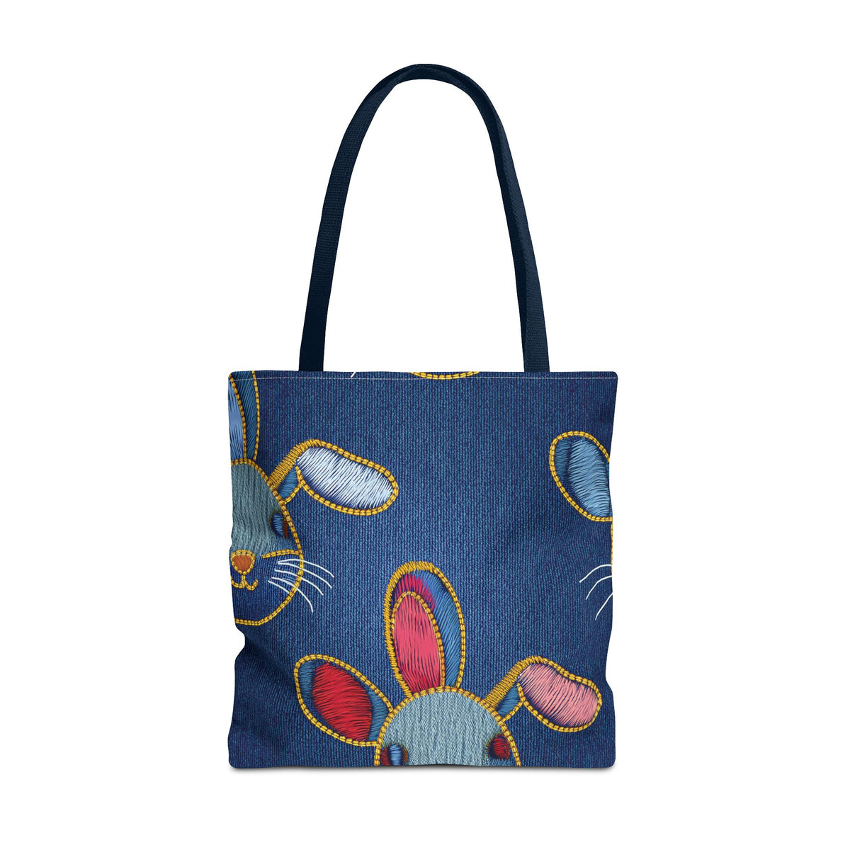 Denim Fabric Imitation Print Unisex Canvas Bag Poly Spun 3 Sizes Tote Bag 192