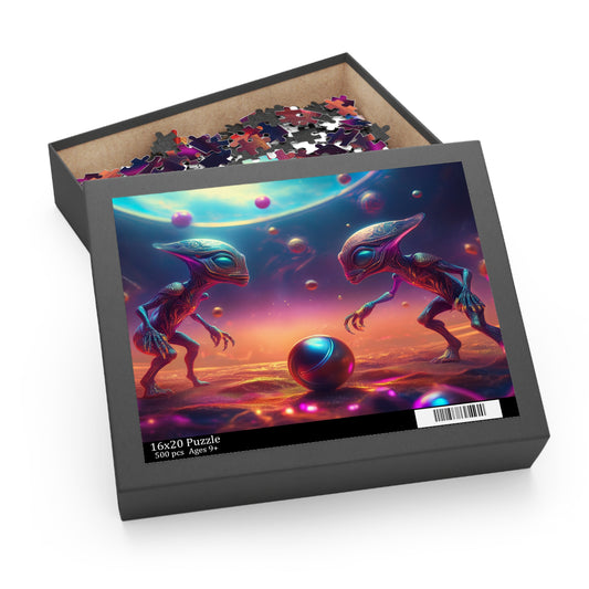 Aliens Puzzle 500-Chipboard Pieces in Box | Kids Puzzles Size: 16" x 20",  Ages 9+ and Family pn21