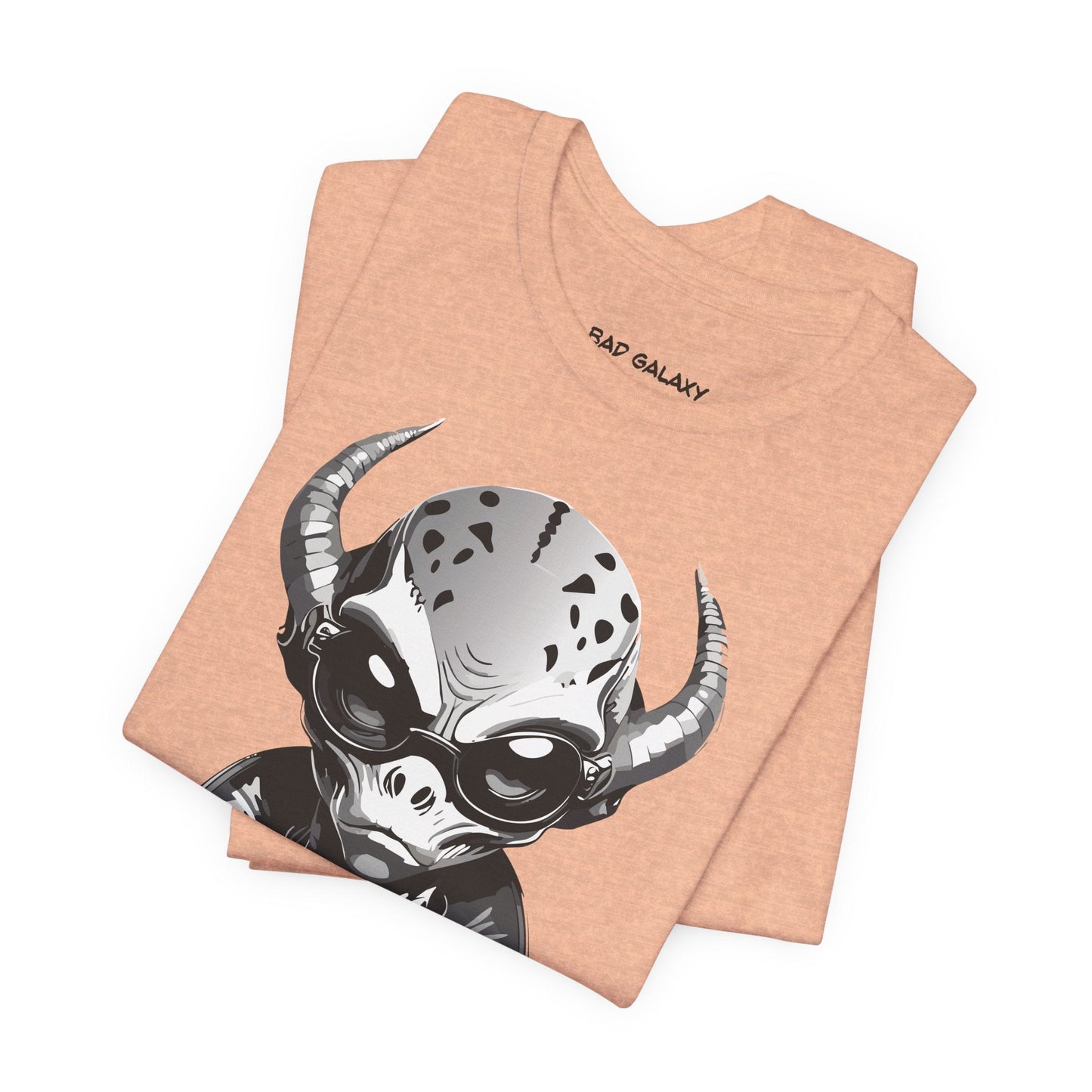 Alien Graphic Tee Shirt From Bad Galaxy Made To Order In USA 100 Percent Cotton Eco Friendly Inks
