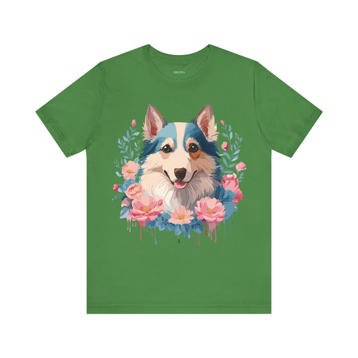 Dog Graphic Unisex Cotton Bella+Canvas Tee with Art Animal Design d09