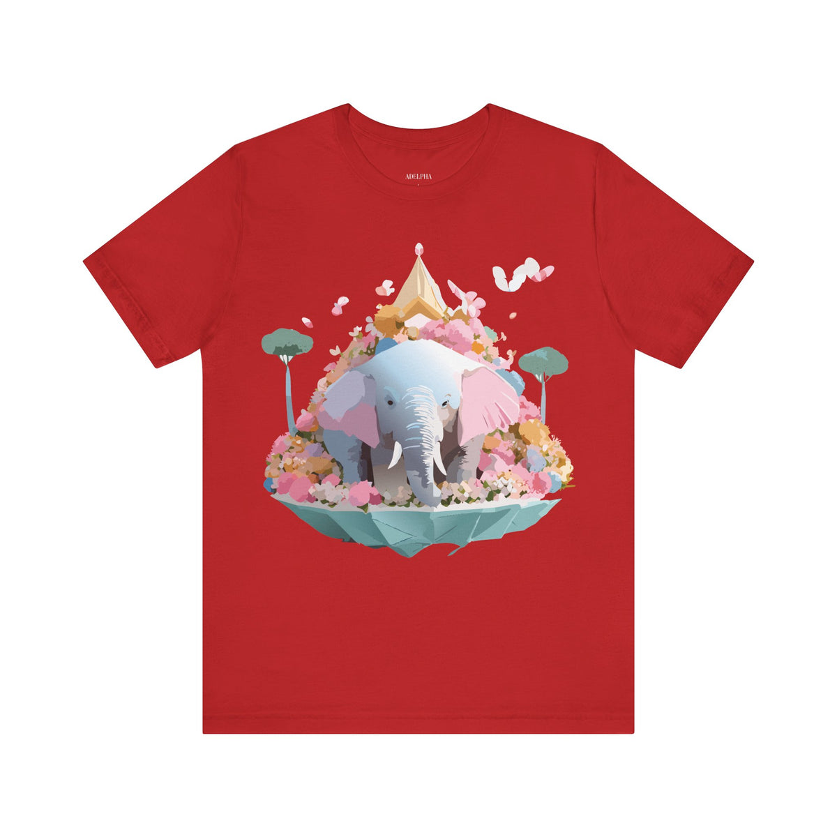 Elephant Graphic Unisex Cotton Bella+Canvas Tee with Art Animal Design e133