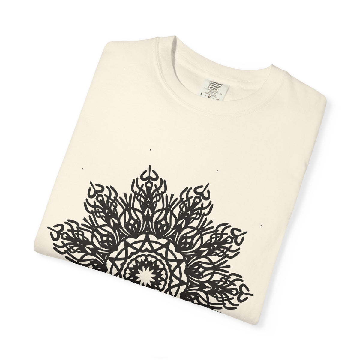 Unisex Garment Dyed Cotton T-Shirt with Mandala Graphic Design