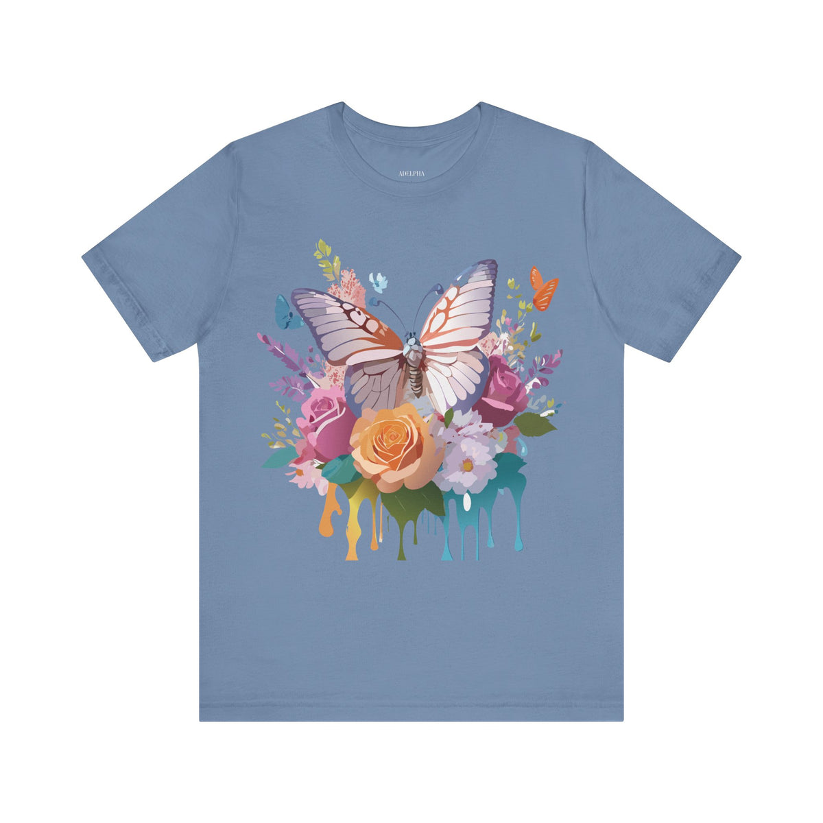 Butterfly Graphic Unisex Cotton Bella+Canvas Tee with Art Design n78