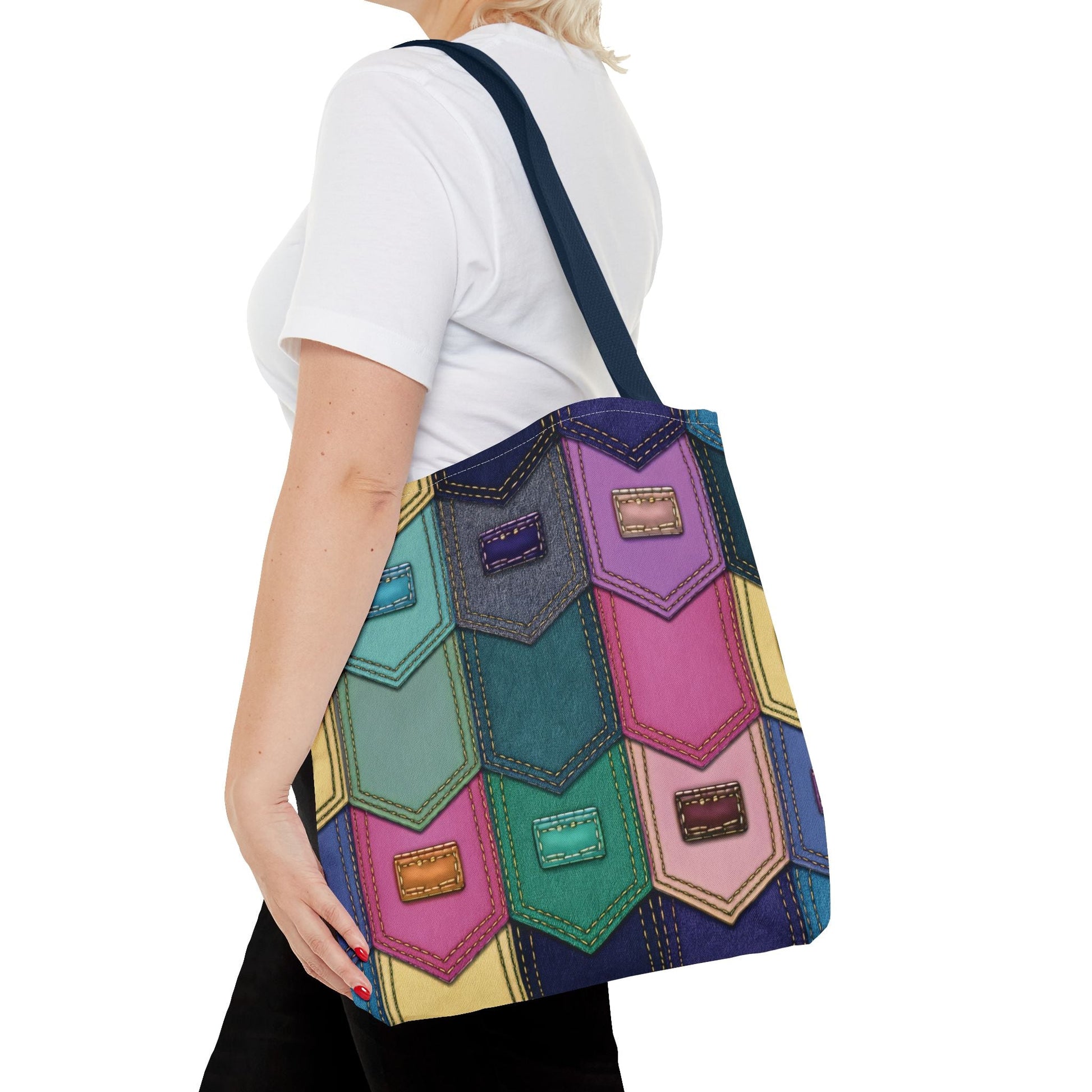 Denim Canvas Bag, Tote Bag Denim Printify