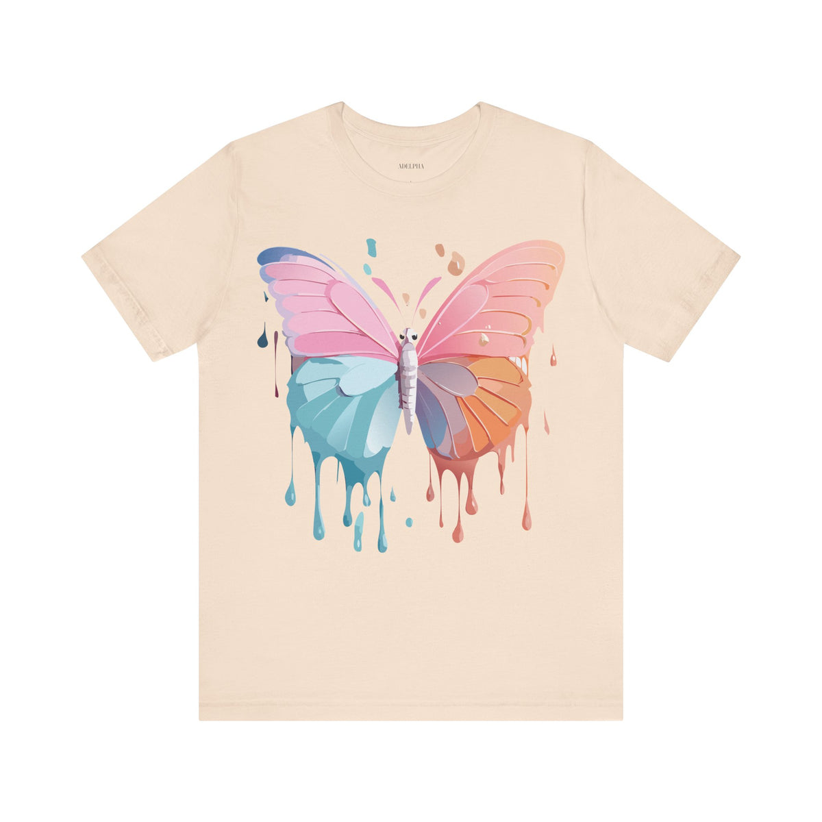 Butterfly Graphic Unisex Cotton Bella+Canvas Tee with Floral Art Design m07