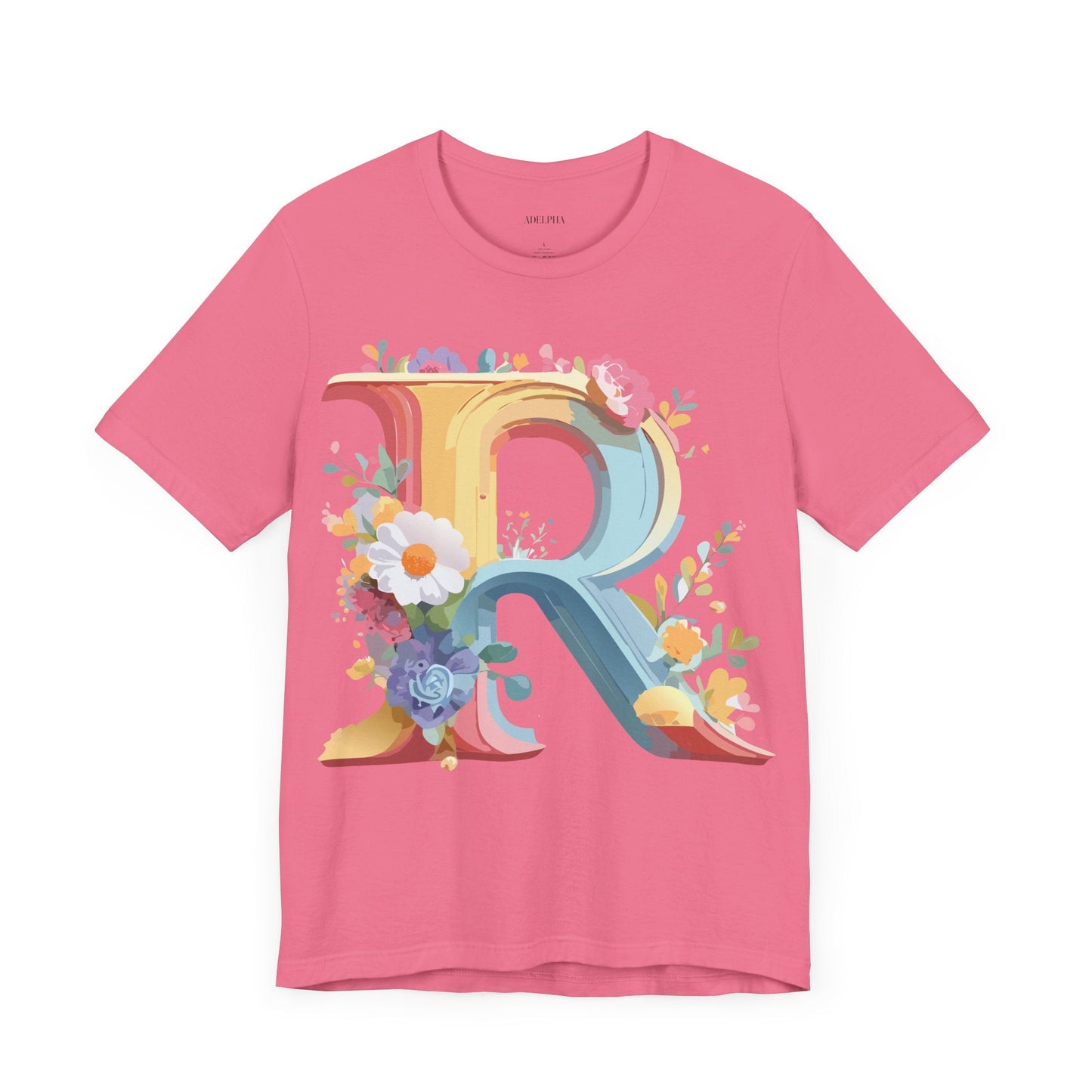Adelpha Letter R Graphic Tee Unisex Short Sleeve Vintage Style Art Design Artwork Premium Fit