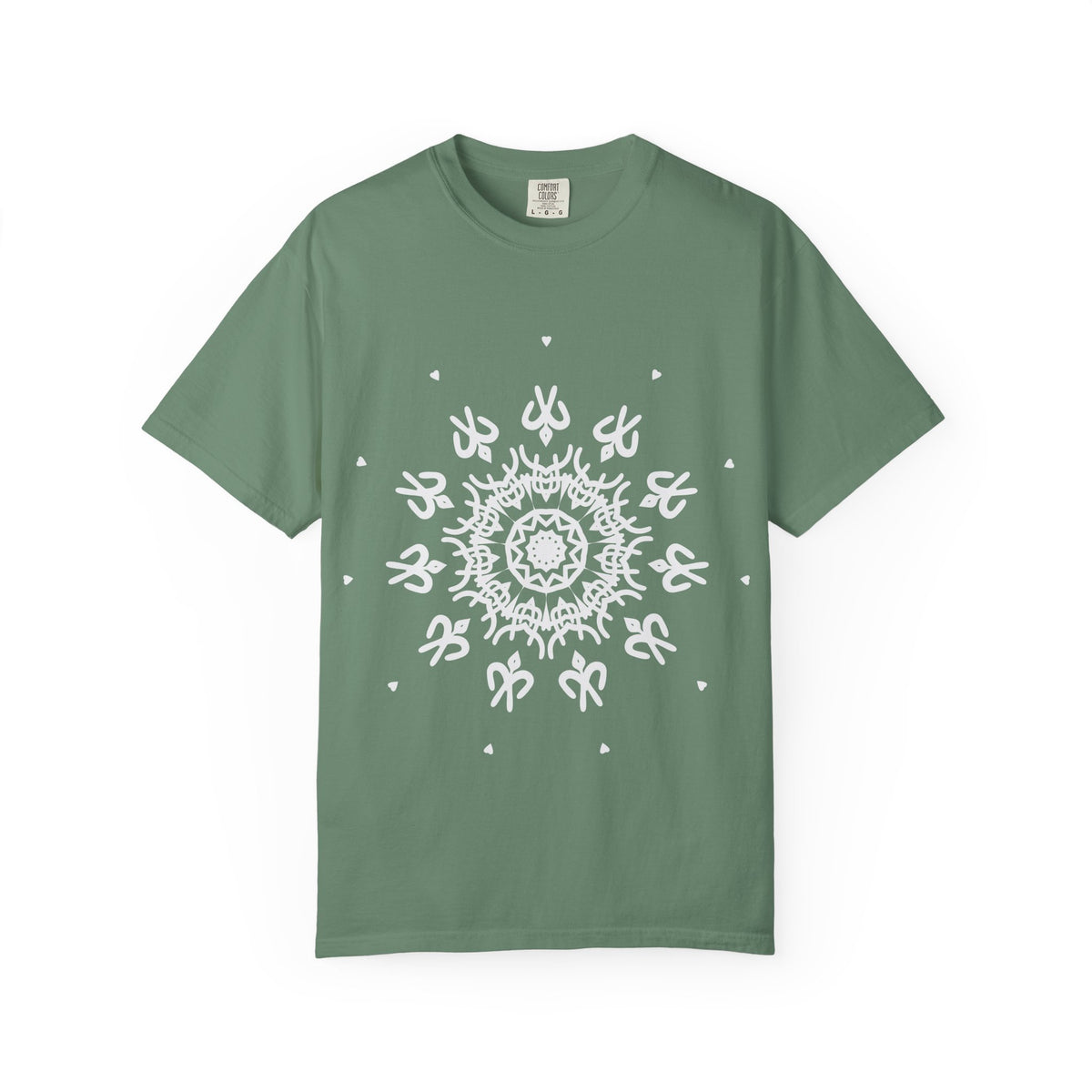 Unisex Garment Dyed Cotton T-Shirt with Mandala Graphic Design