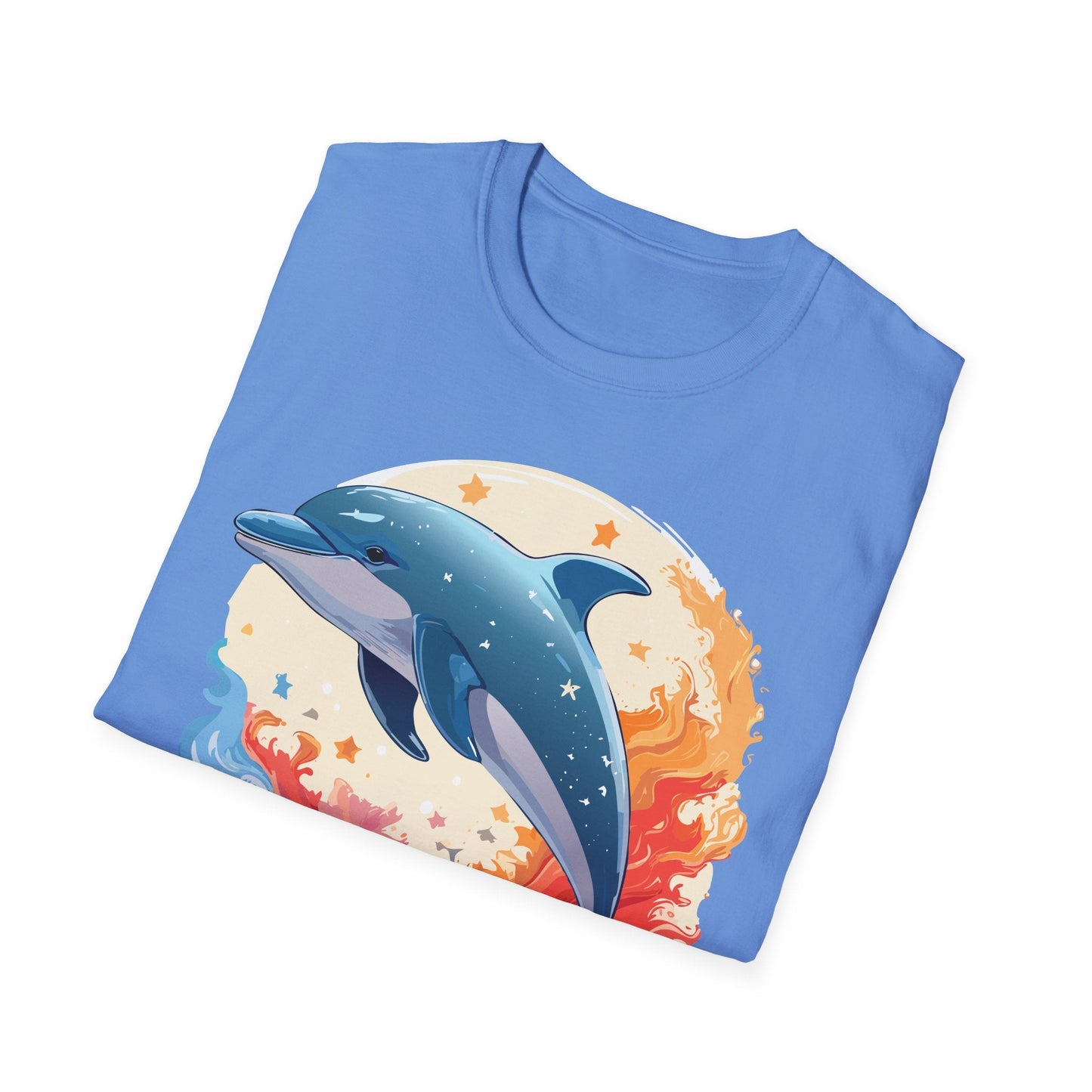 Dolphin T Shirt Unisex Softstyle Gildan 64000 100 Percent Ring Spun Cotton Animal Fish Tee