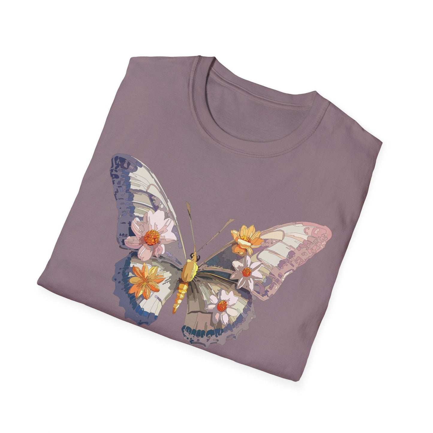 Butterfly Shirt Unisex Short Sleeve Tee Monarch Butterfly Design Gildan Softstyle 64000