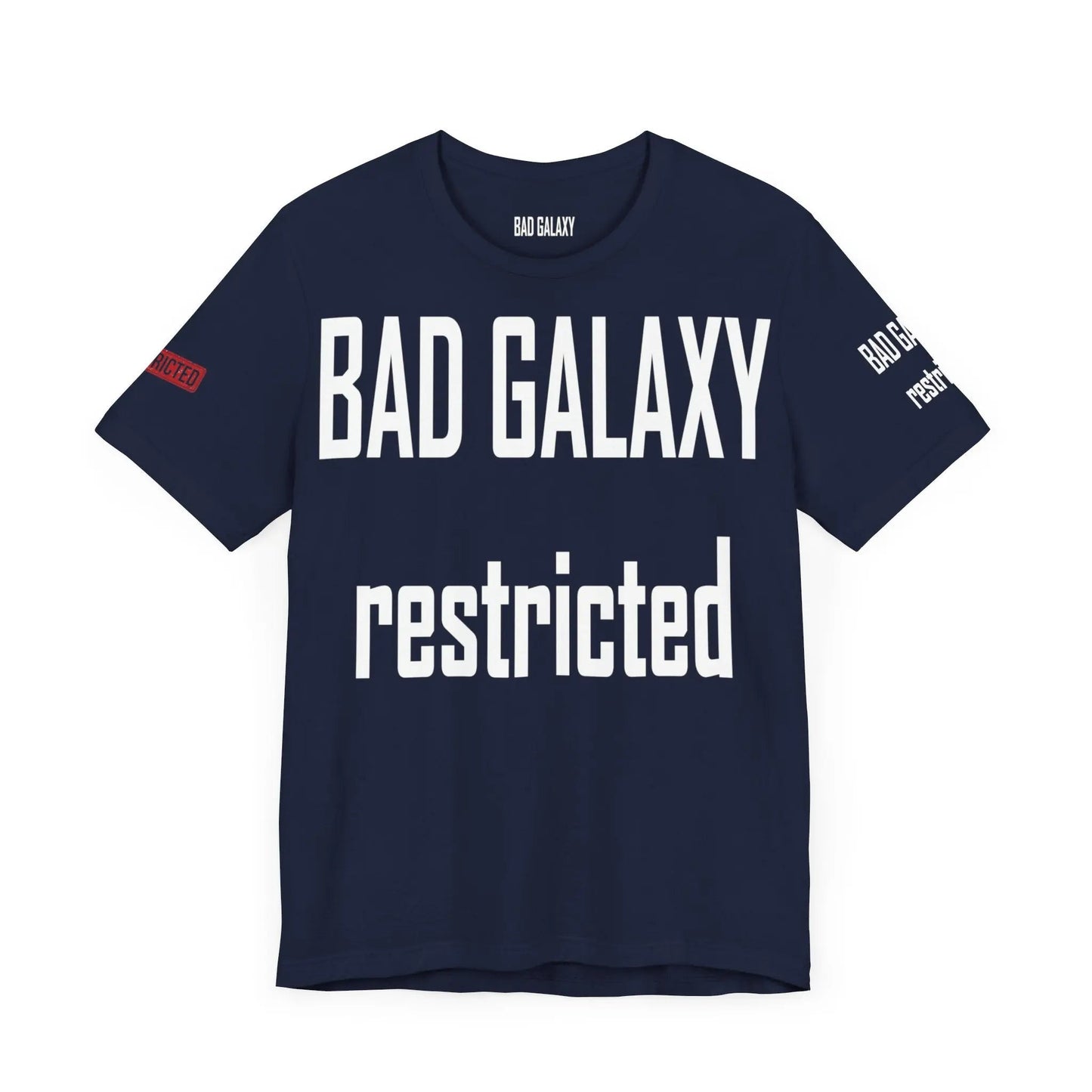 Bad Galaxy Tee Shirt With Red Stamp Made To Order Lightweight 100 Percent Cotton Free Shipping