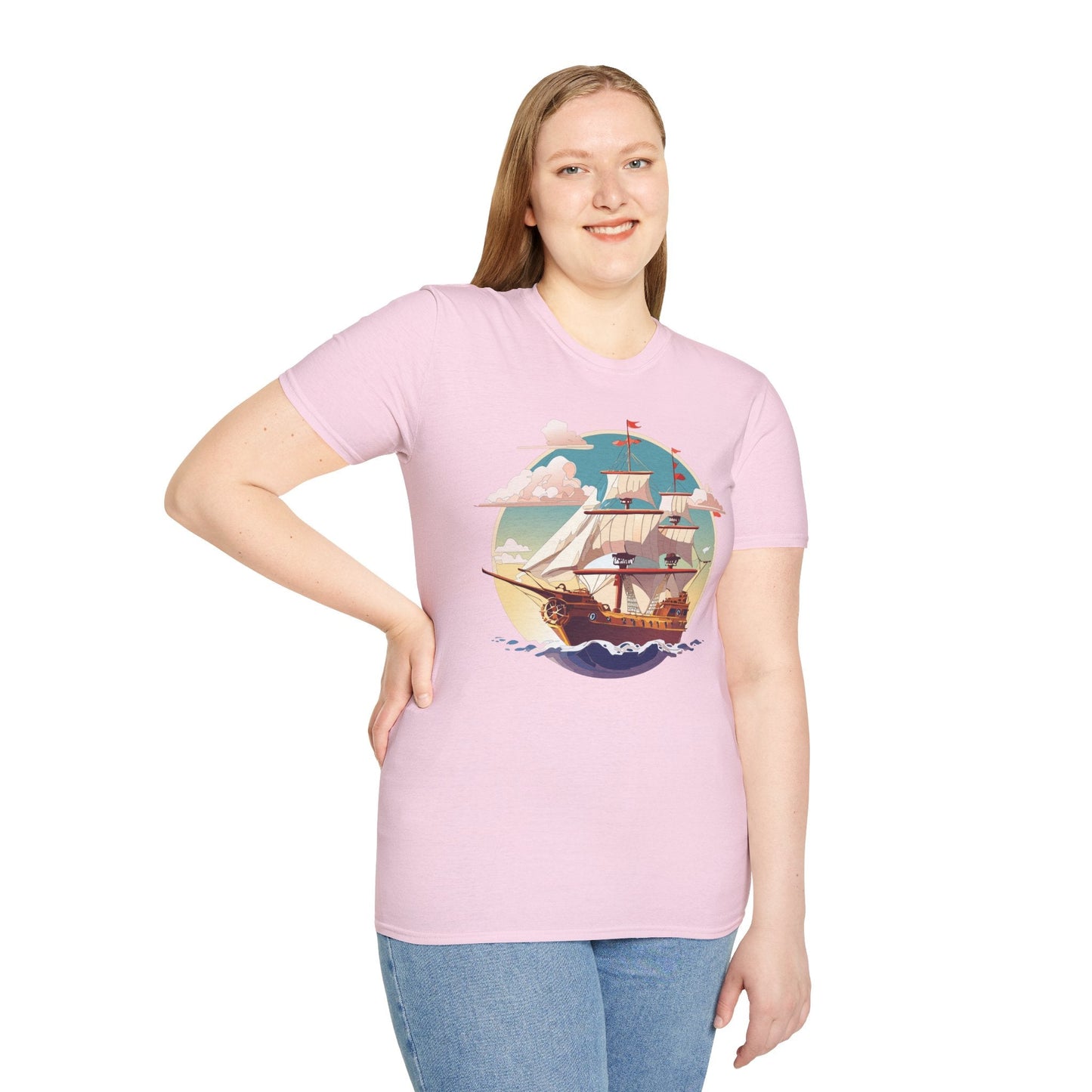 Unisex Ship T Shirts Frigate Vessel Tee Shirt Gildan Softstyle 64000 Cotton Comfort Premium Tee