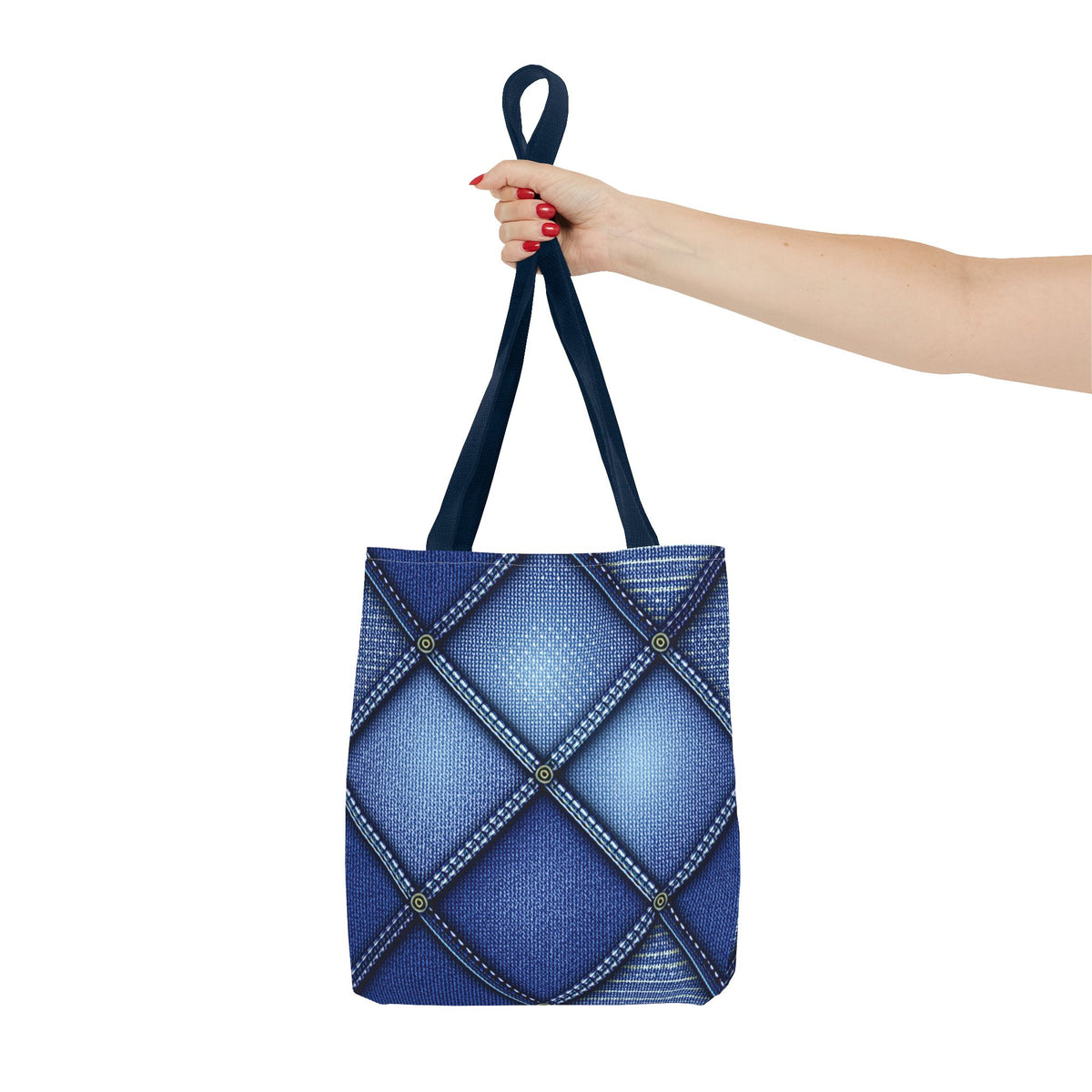 Denim Fabric Imitation Print Unisex Canvas Bag Poly Spun 3 Sizes Tote Bag 115