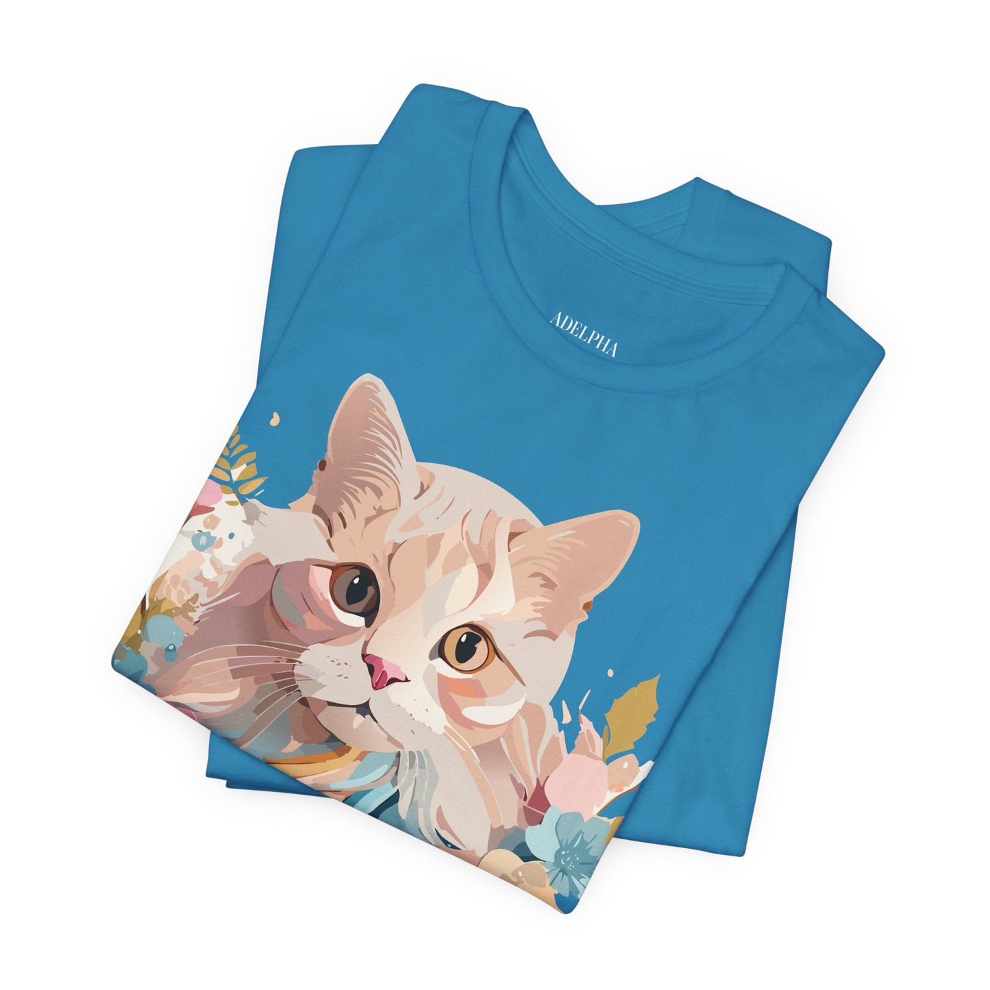 Cat Graphic Tee Unisex Short Sleeve Shirt With Adelpha Vintage Artwork