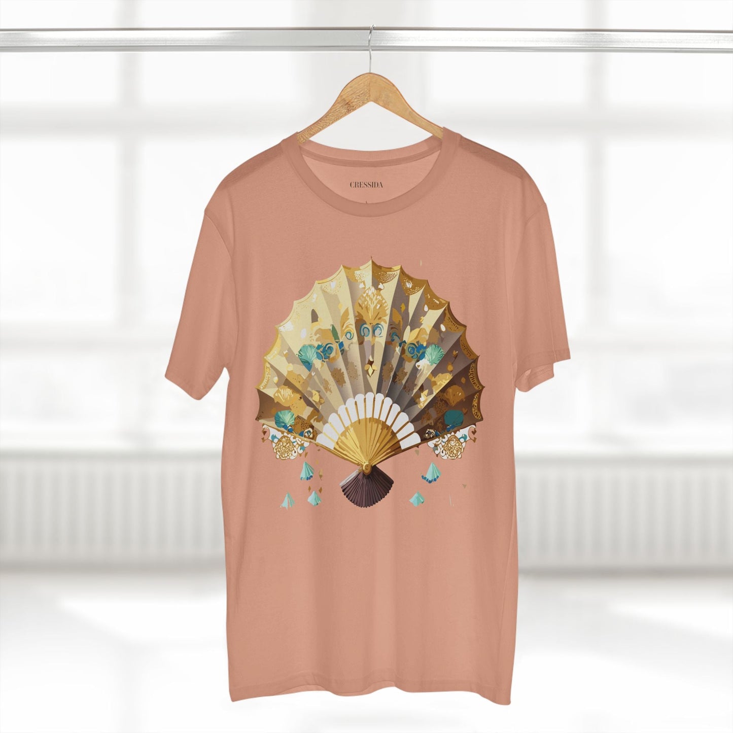Antique Fan Graphic Design T-Shirt Unisex 100 Cotton Floral Carnival Artwork Tee 16