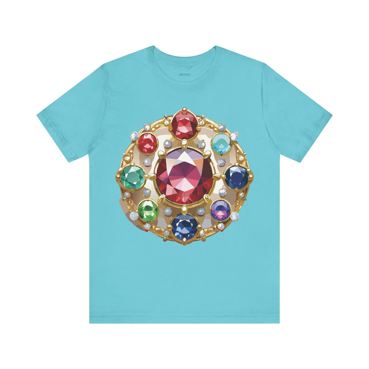 Jewelry Graphic Unisex Cotton Bella+Canvas Tee with Gemstones Art Design m34