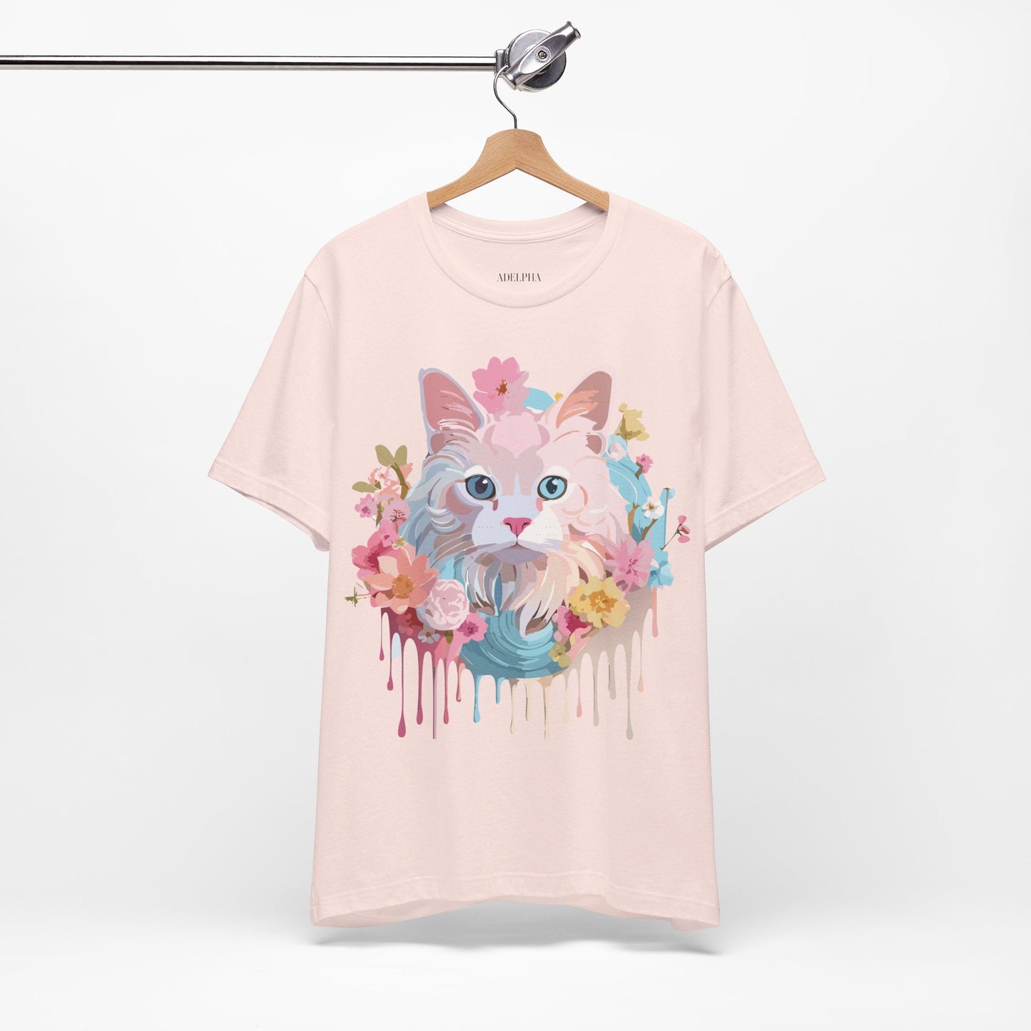 Cat Graphic T Shirt Unisex Short Sleeve Vintage Adelpha Art Tee