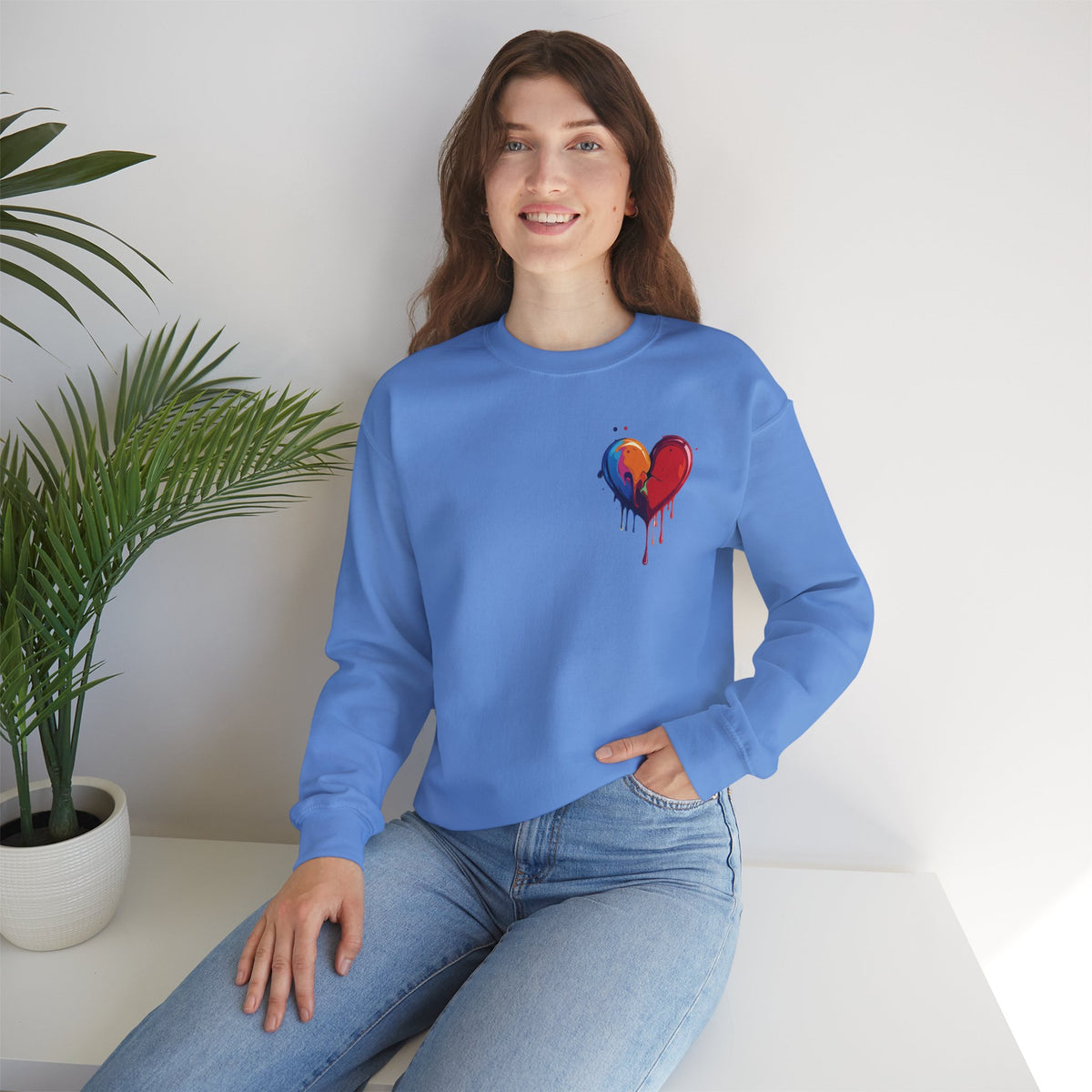 Small Bleeding Heart Sweatshirt, Small Heart Sweatshirt, Valentine's Day Sweatshirt, Heart Sweatshirt 117